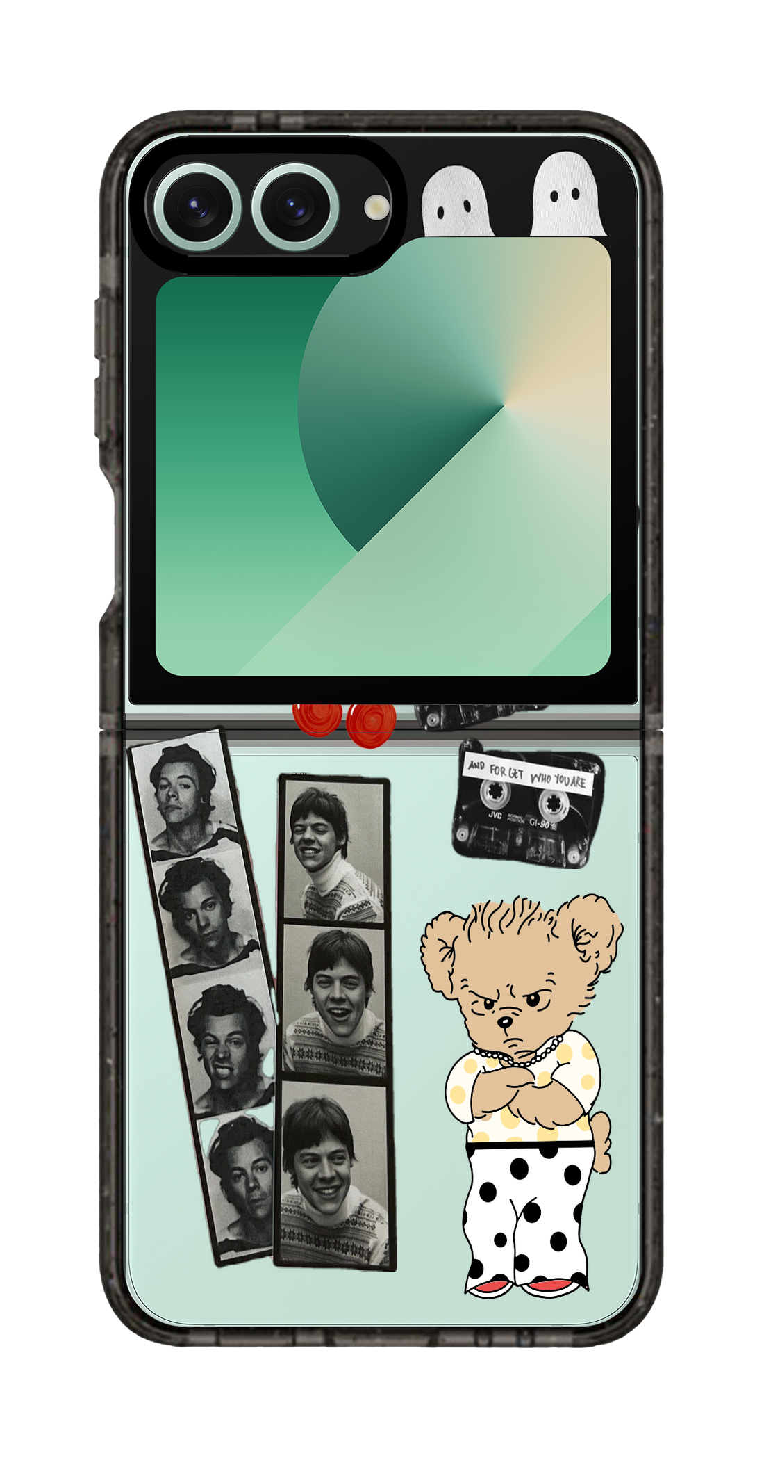 PixVoices rendered material preview - 409 - Clear Black Galaxy Flip Case