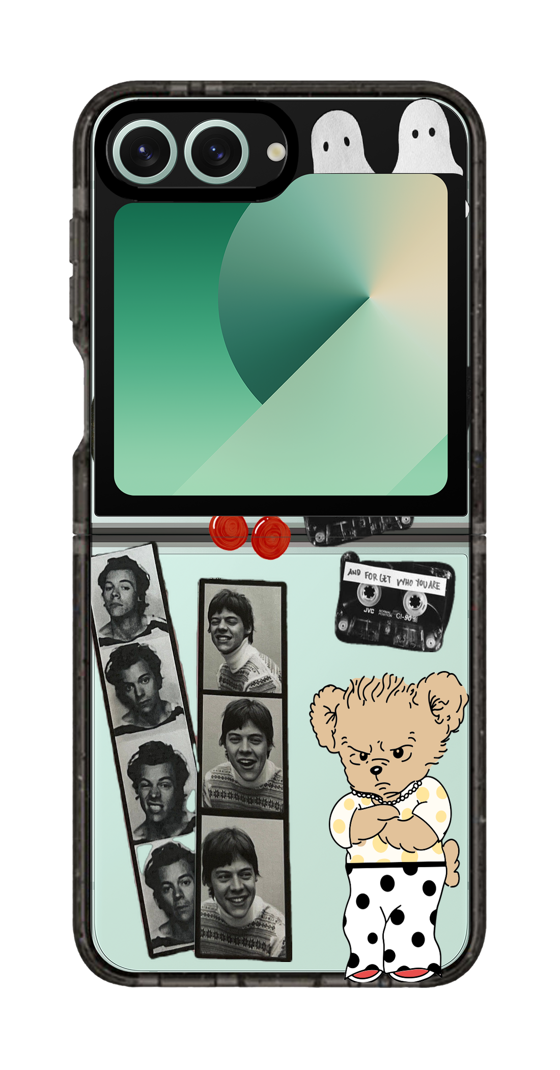 PixVoices rendered material preview - 407 - Clear Black Galaxy Flip Case