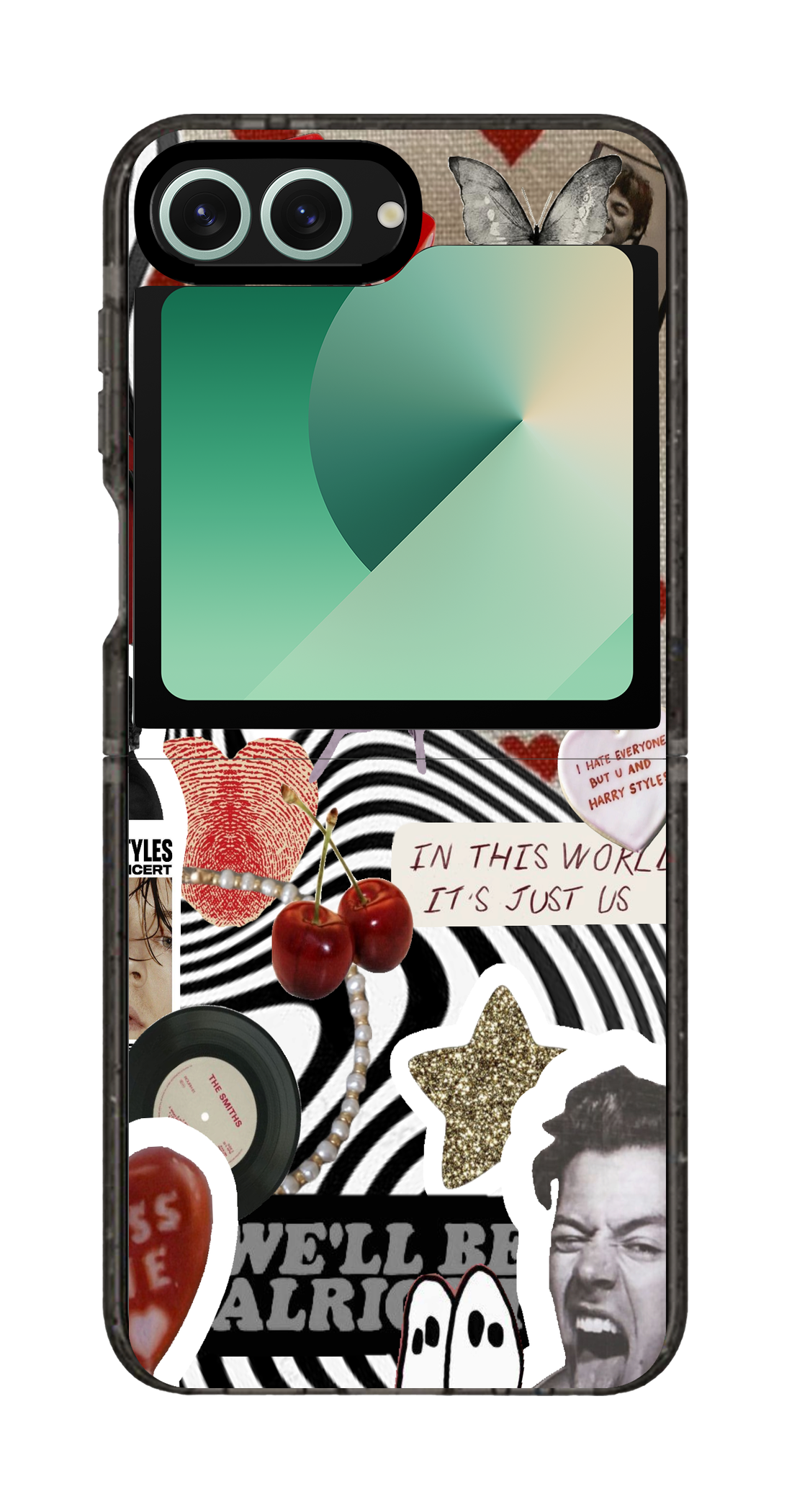 PixVoices rendered material preview - 26 - Clear Black Galaxy Flip Case