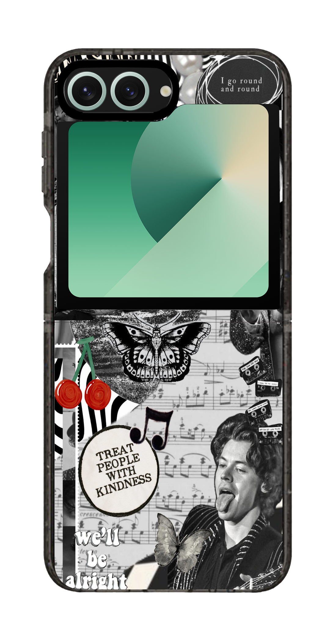 PixVoices rendered material preview - 25 - Clear Black Galaxy Flip Case