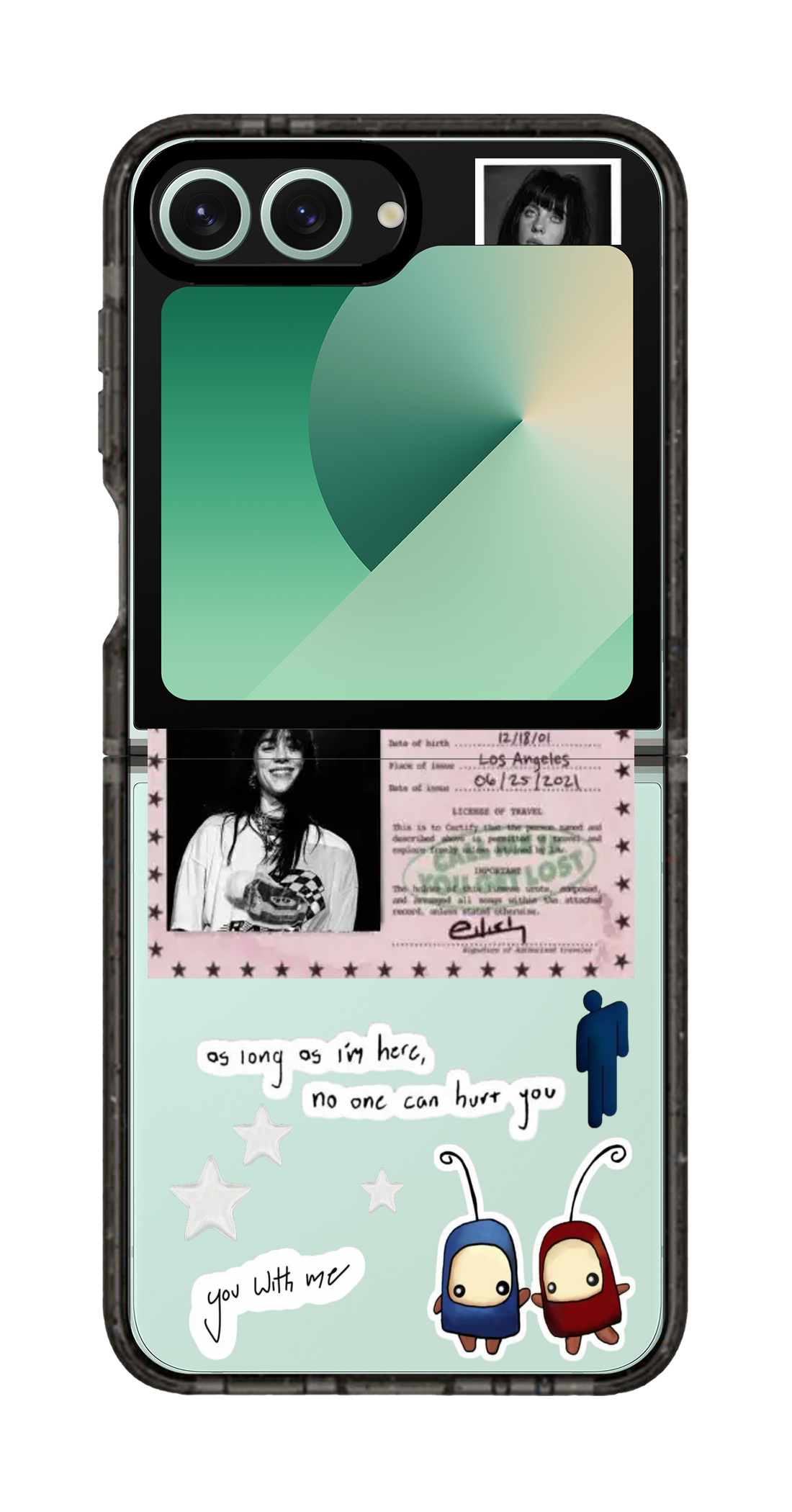 PixVoices rendered material preview - 1372 - Clear Black Galaxy Flip Case