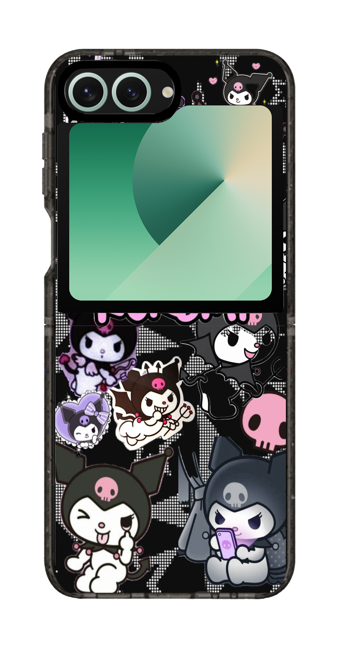 PixVoices rendered material preview - 49 - Clear Black Galaxy Flip Case
