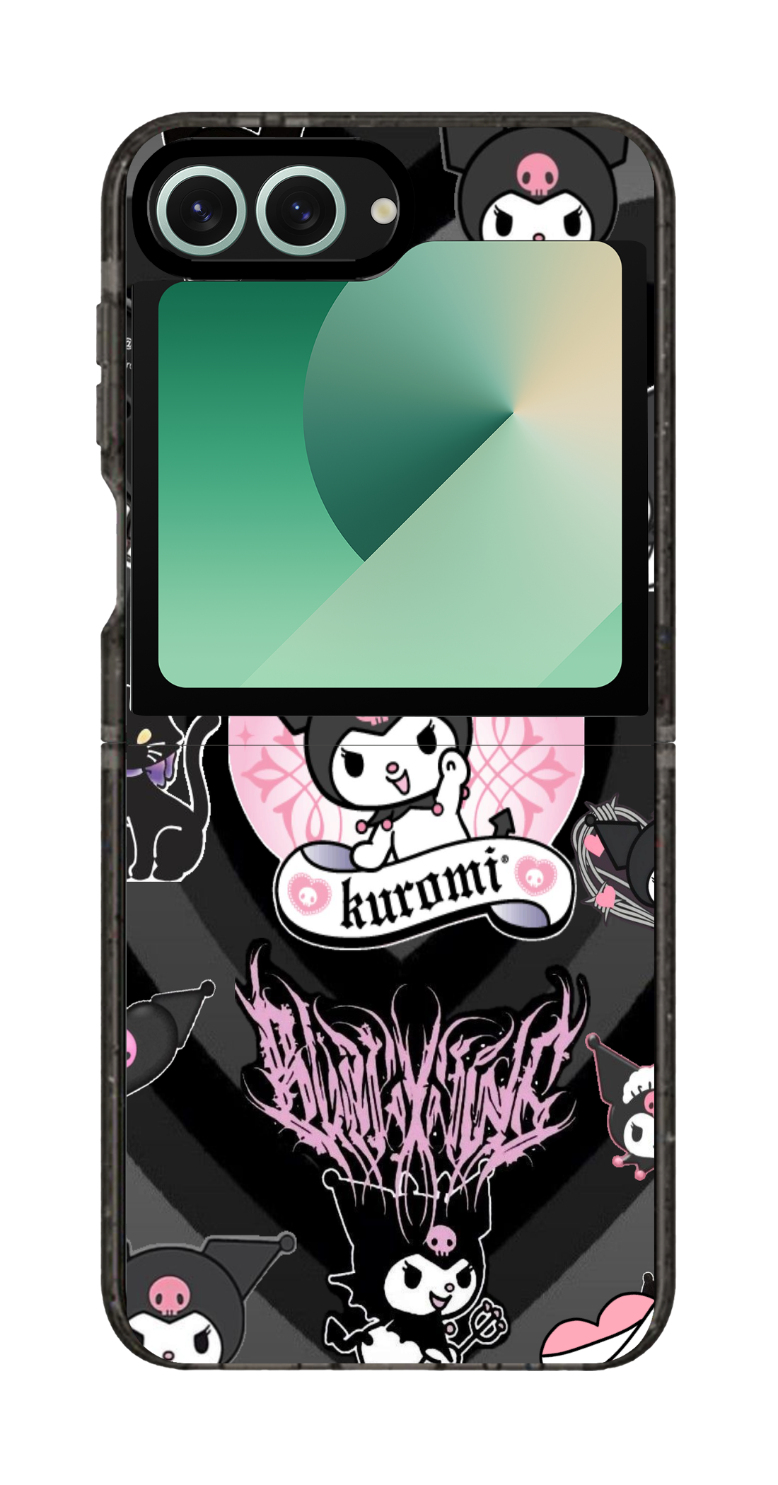 PixVoices rendered material preview - 48 - Clear Black Galaxy Flip Case