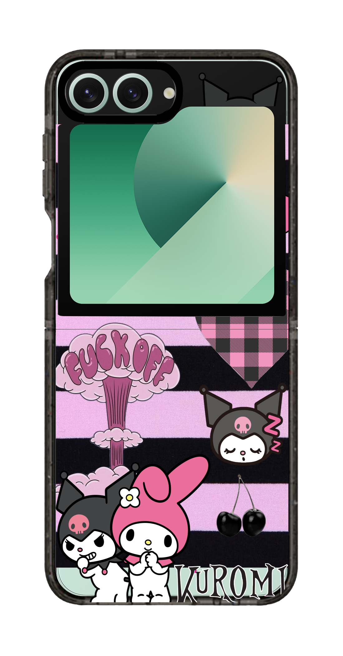 PixVoices rendered material preview - 47 - Clear Black Galaxy Flip Case