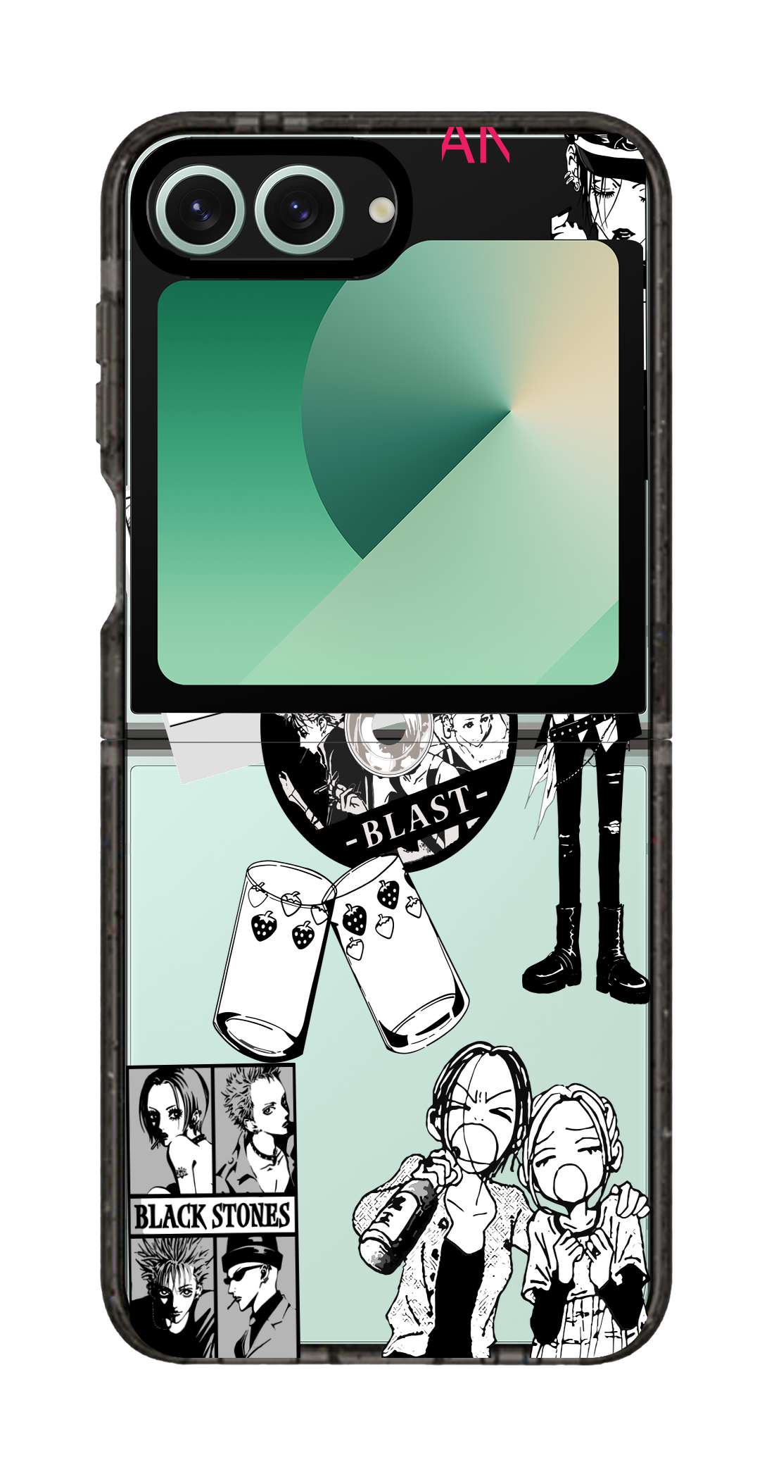 PixVoices rendered material preview - 725 - Clear Black Galaxy Flip Case