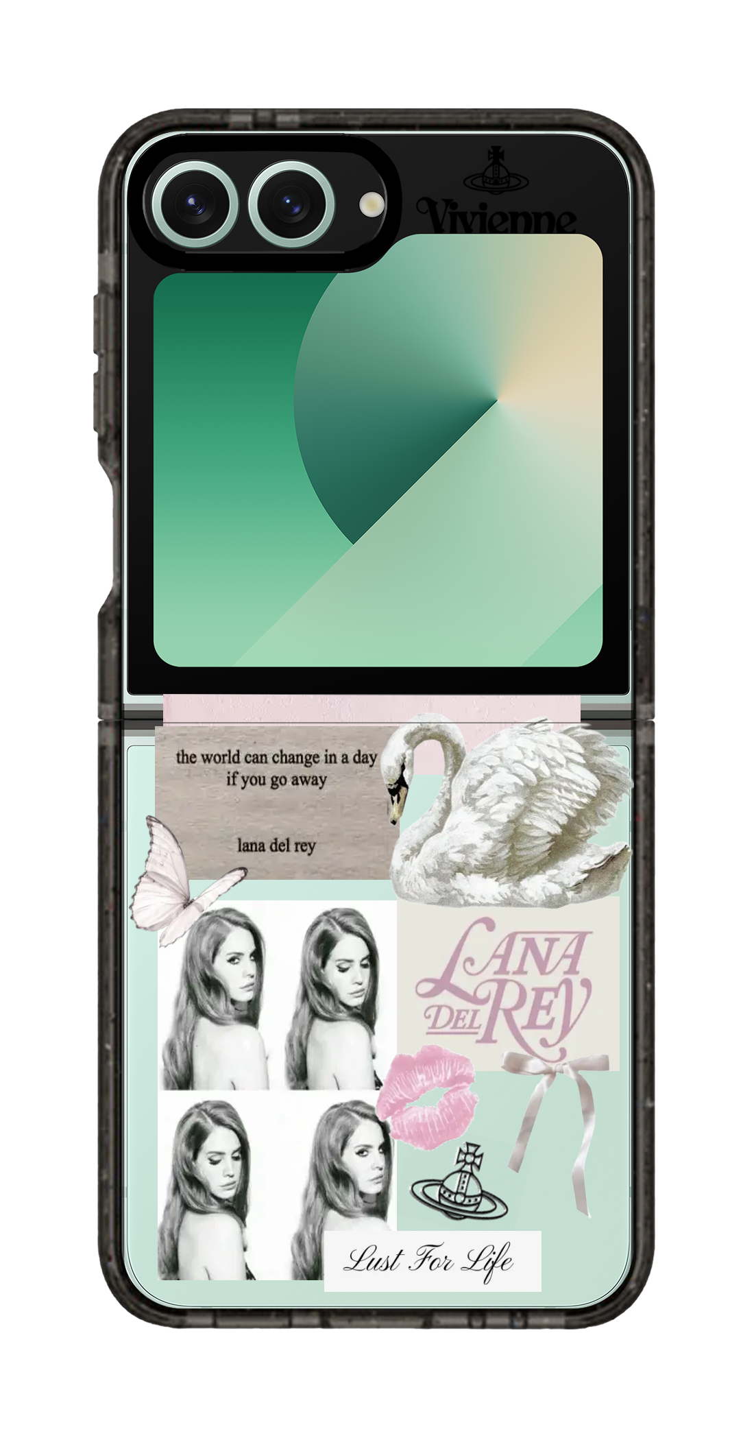 PixVoices rendered material preview - 1226 - Clear Black Galaxy Flip Case
