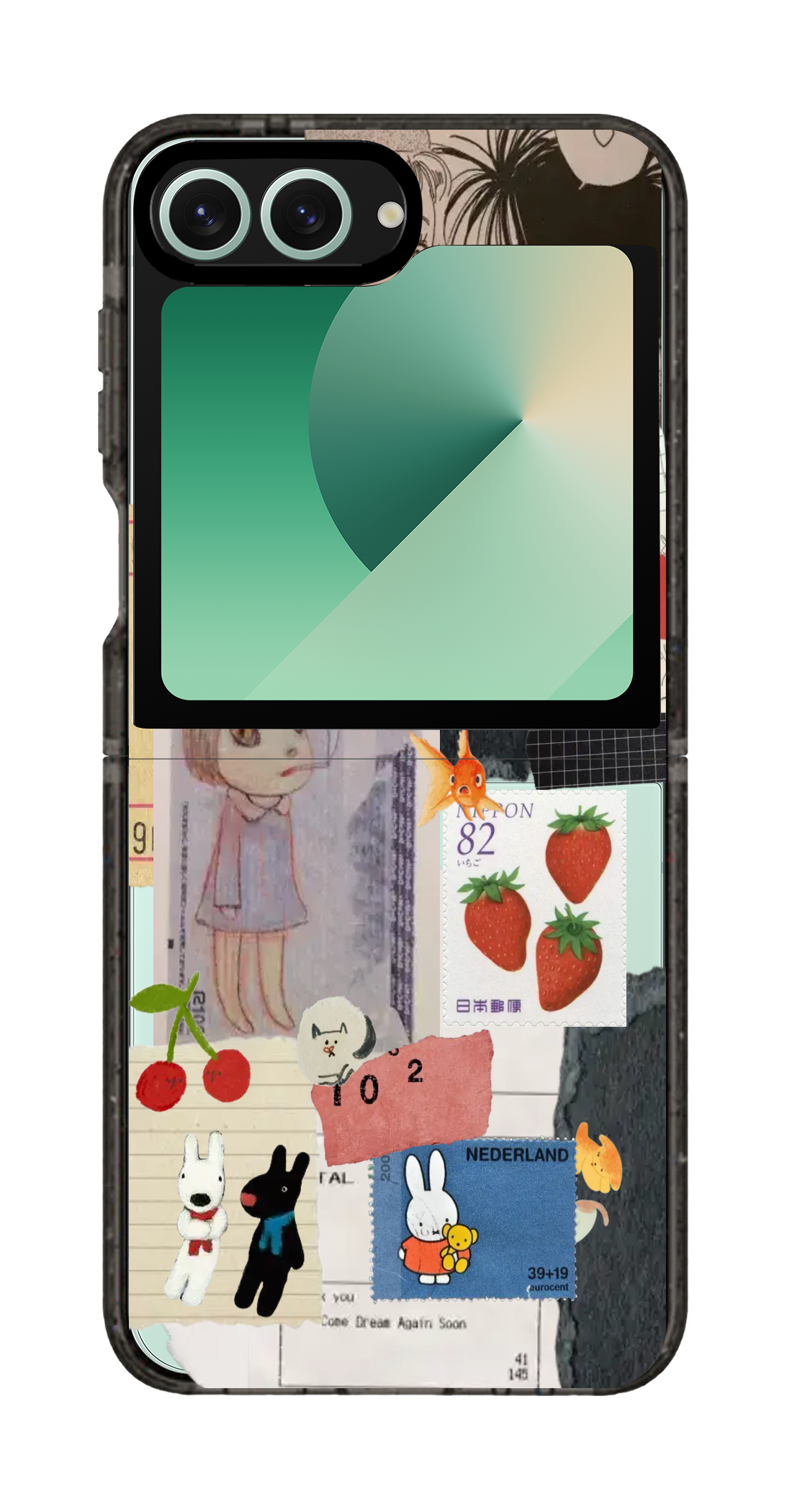 PixVoices rendered material preview - 1229 - Clear Black Galaxy Flip Case