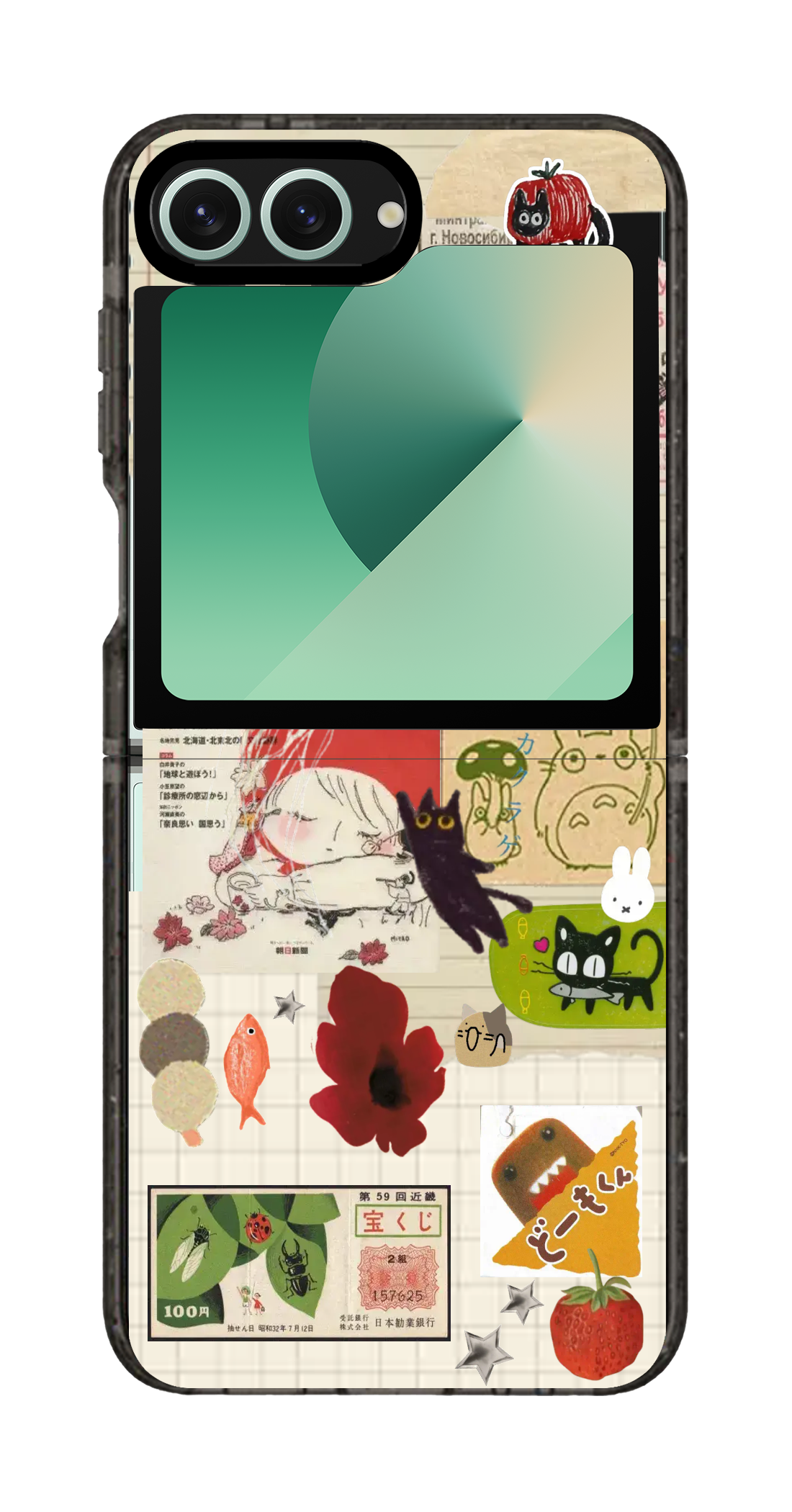 PixVoices rendered material preview - 1239 - Clear Black Galaxy Flip Case
