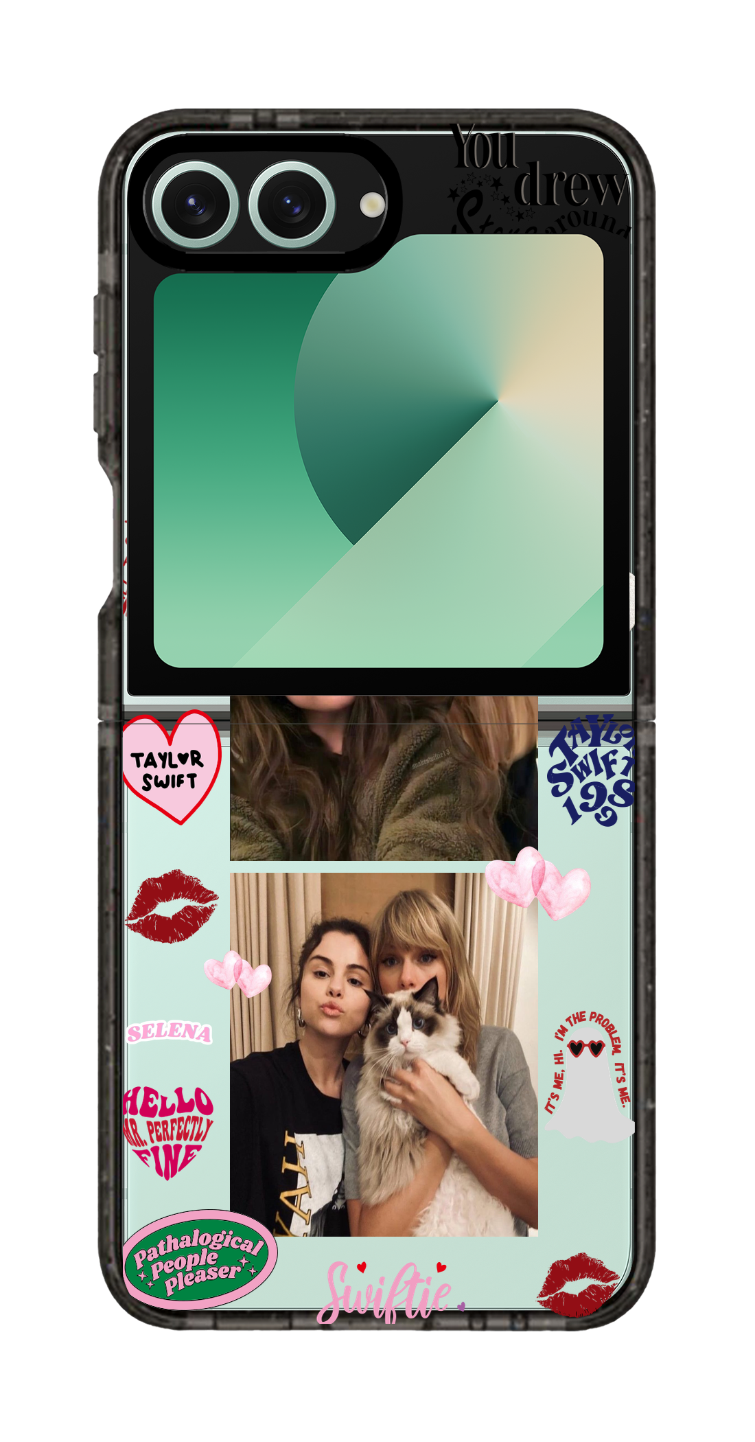 PixVoices rendered material preview - 1299 - Clear Black Galaxy Flip Case