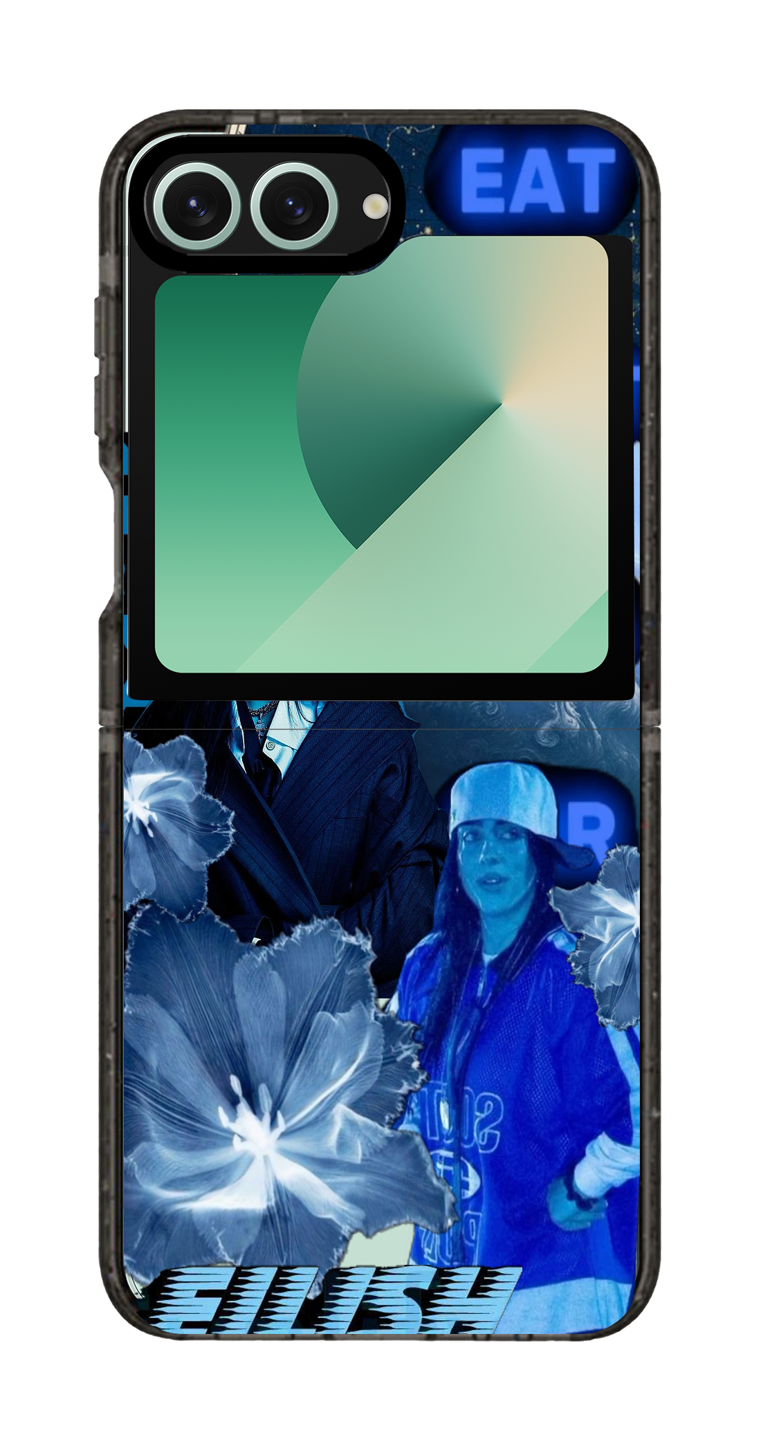 PixVoices rendered material preview - 30 - Clear Black Galaxy Flip Case