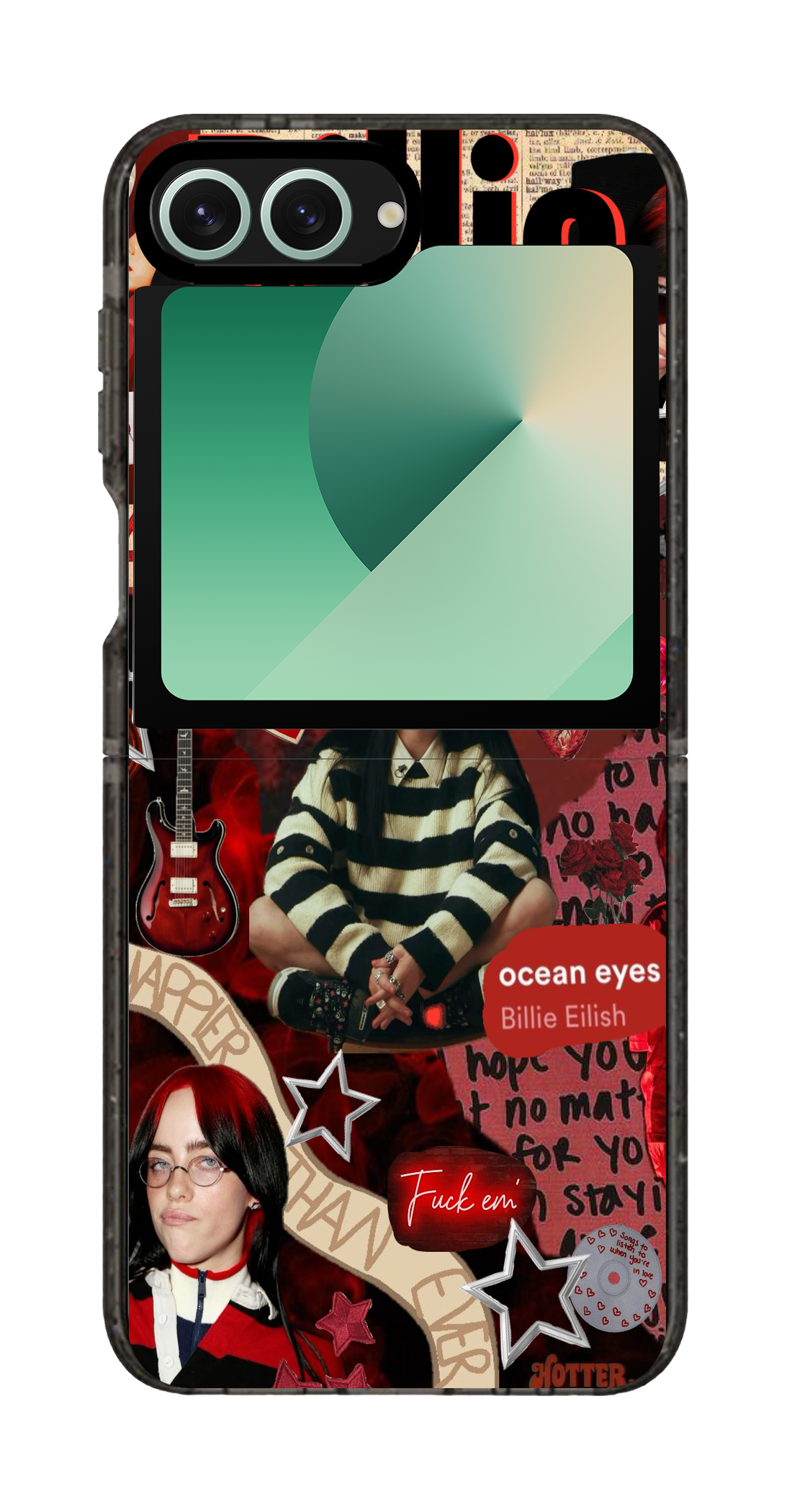 PixVoices rendered material preview - 28 - Clear Black Galaxy Flip Case
