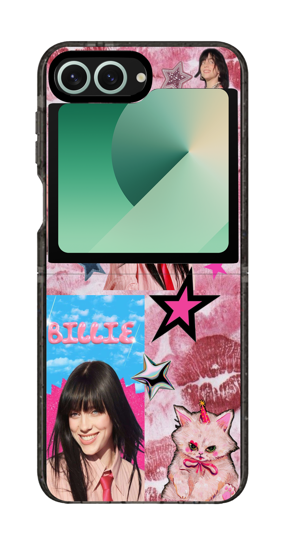 PixVoices rendered material preview - 1357 - Clear Black Galaxy Flip Case