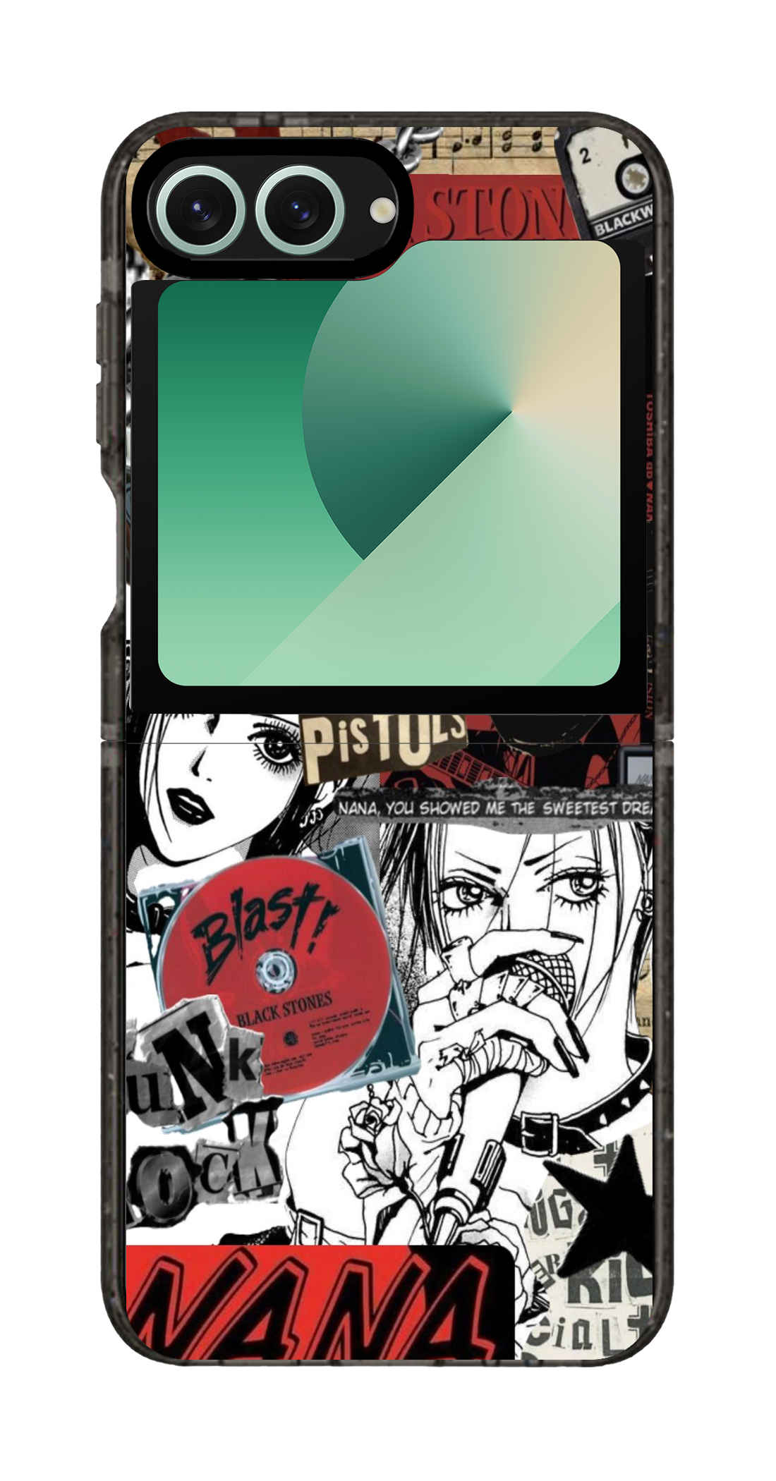 PixVoices rendered material preview - 44 - Clear Black Galaxy Flip Case