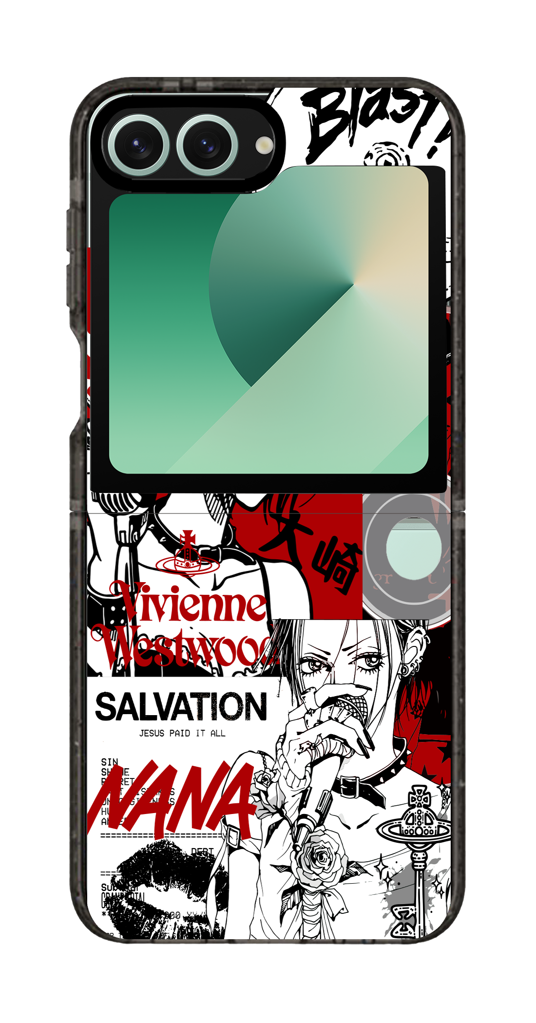 PixVoices rendered material preview - 40 - Clear Black Galaxy Flip Case