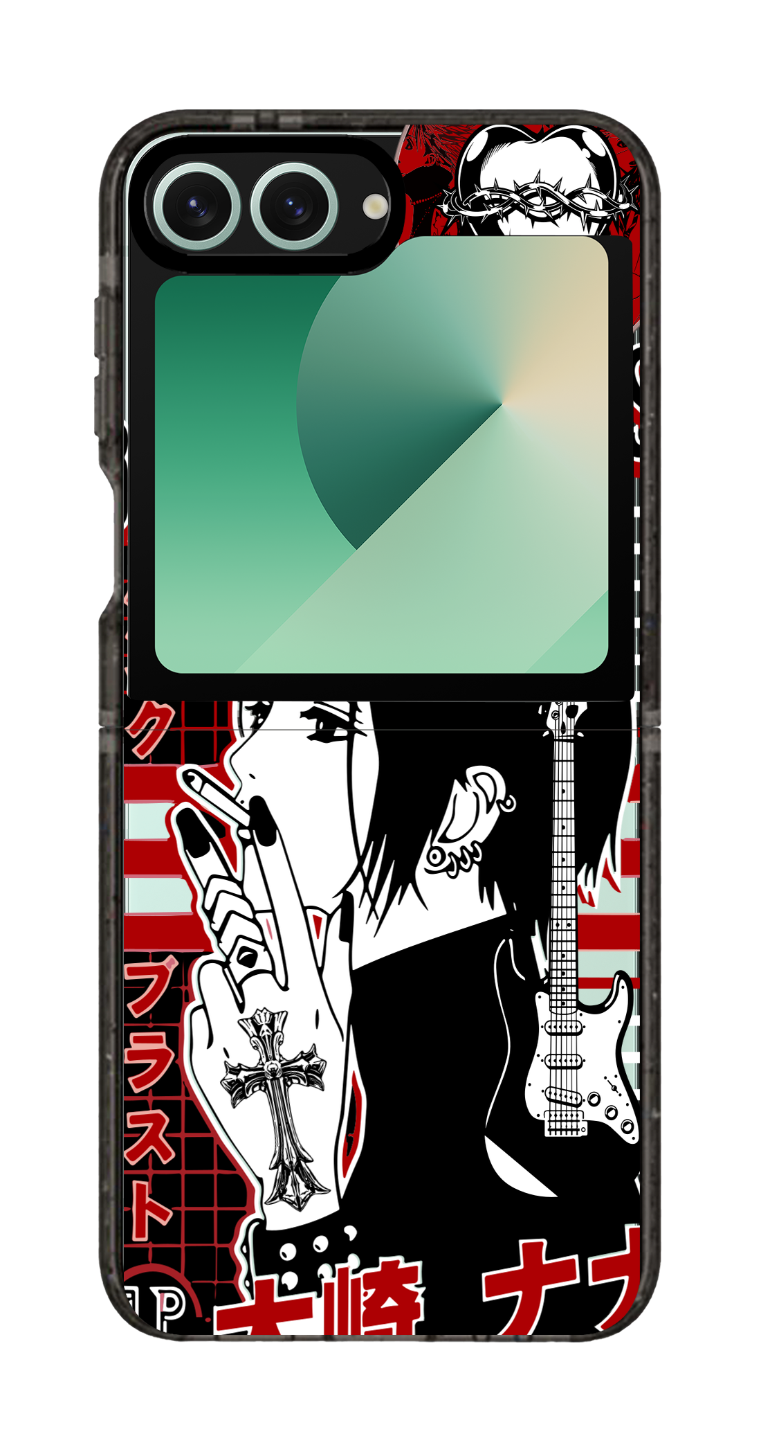 PixVoices rendered material preview - 38 - Clear Black Galaxy Flip Case