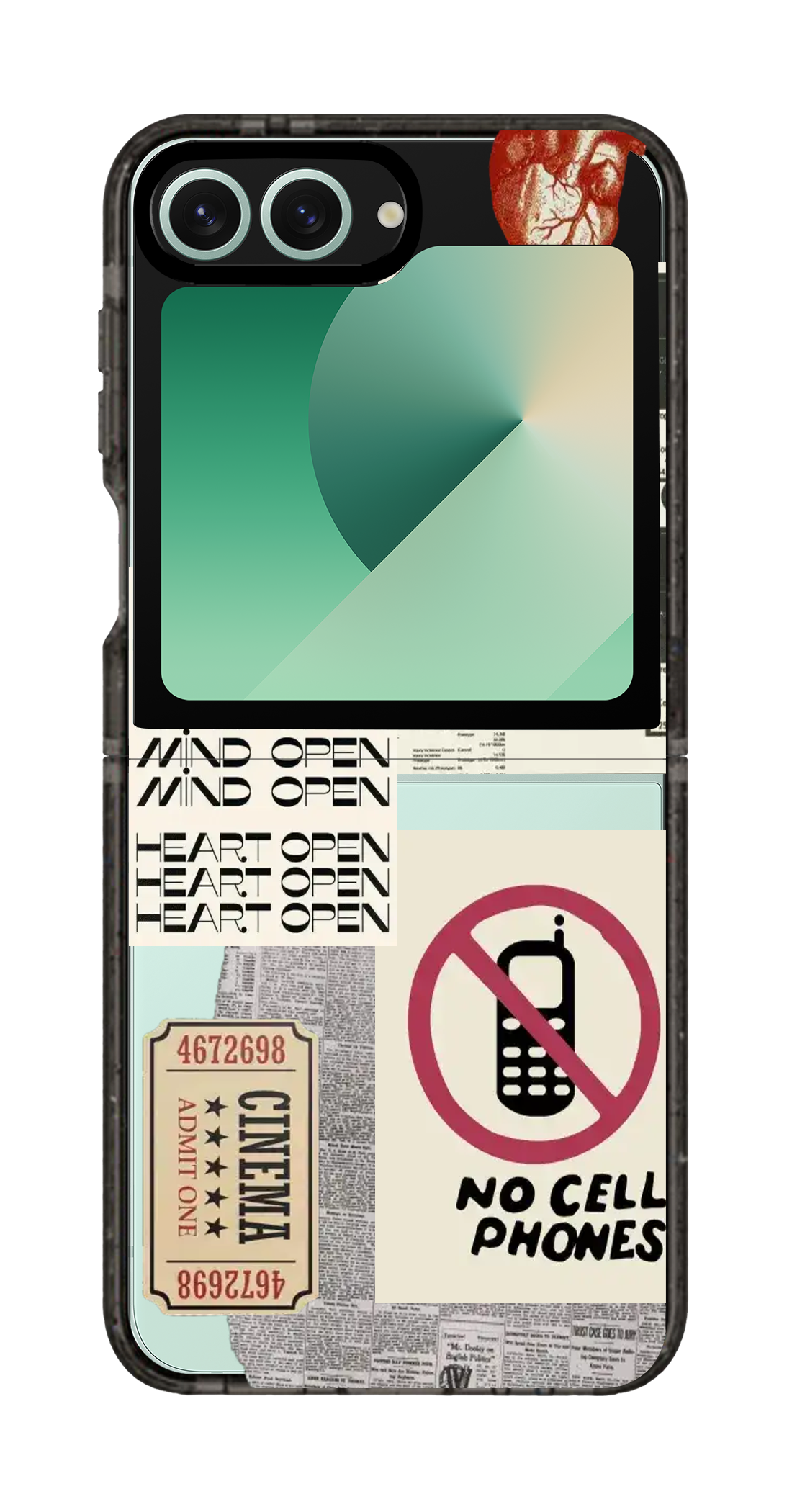 PixVoices rendered material preview - 1453 - Clear Black Galaxy Flip Case