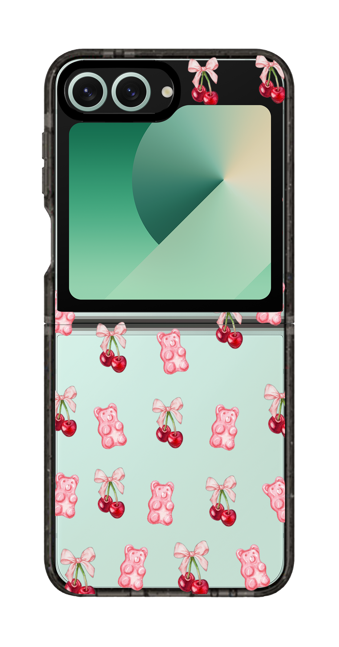 PixVoices rendered material preview - 1480 - Clear Black Galaxy Flip Case