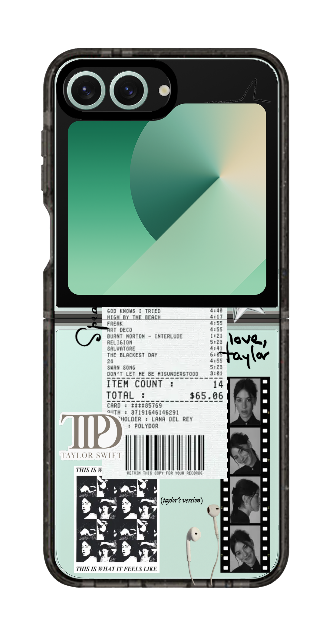 PixVoices rendered material preview - 1544 - Clear Black Galaxy Flip Case