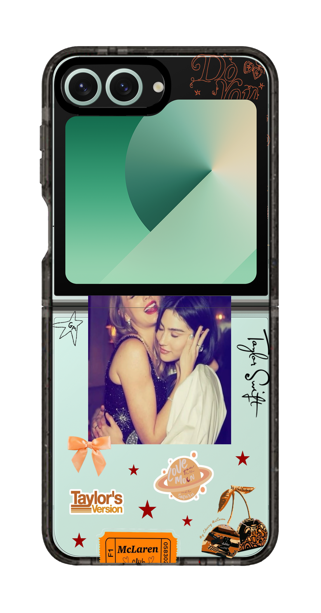 PixVoices rendered material preview - 1567 - Clear Black Galaxy Flip Case