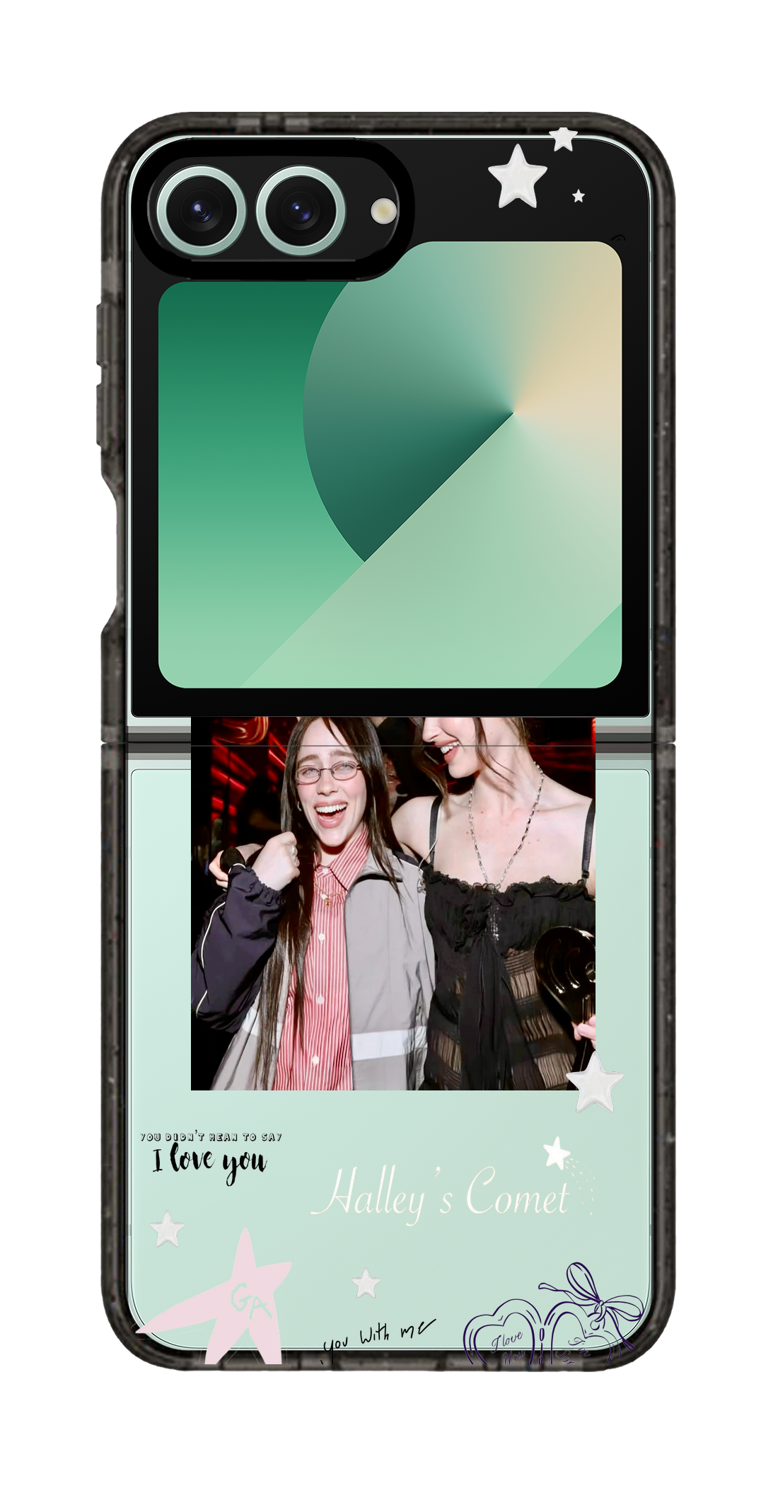 PixVoices rendered material preview - 1574 - Clear Black Galaxy Flip Case