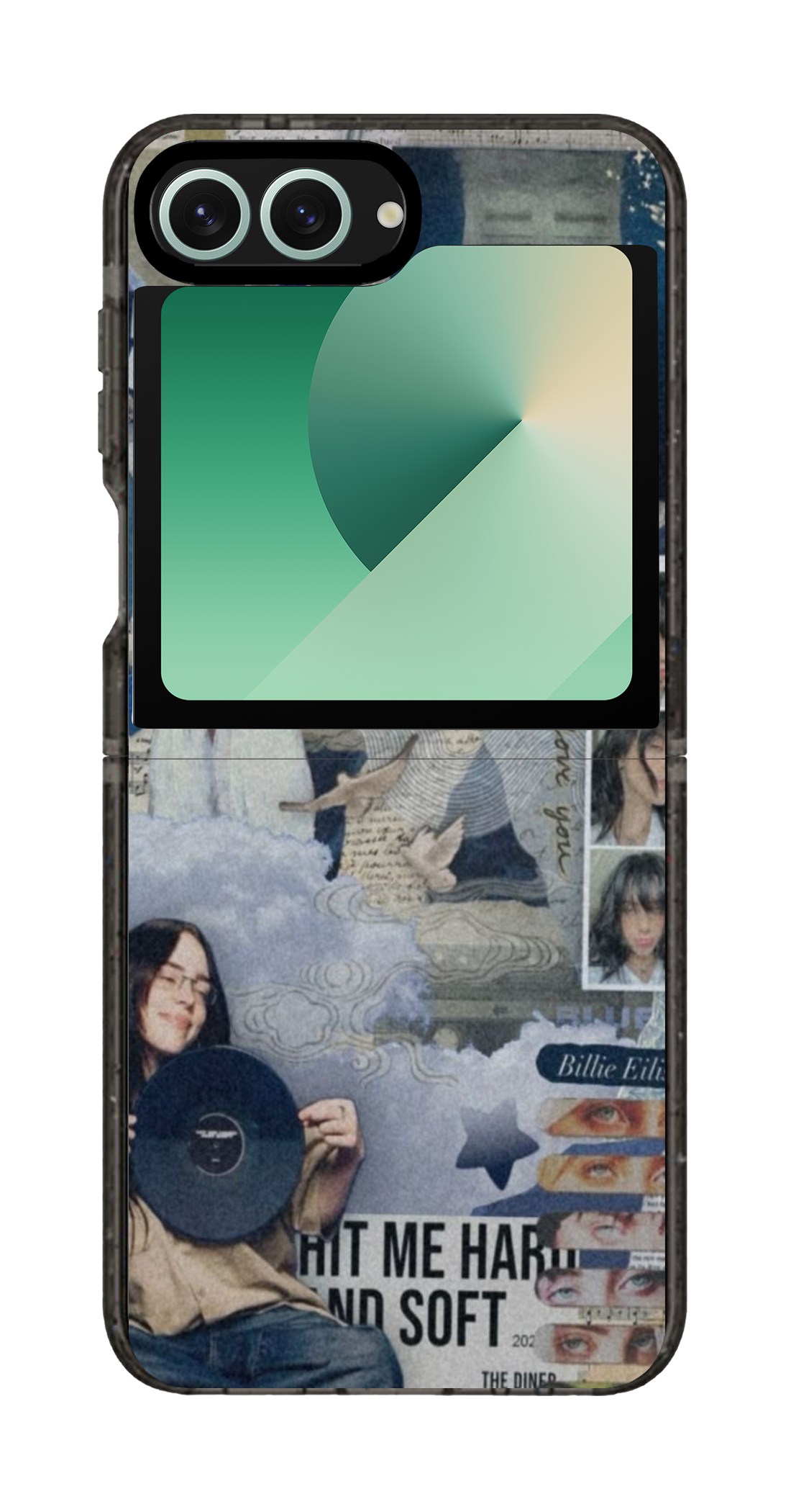 PixVoices rendered material preview - 1612 - Clear Black Galaxy Flip Case