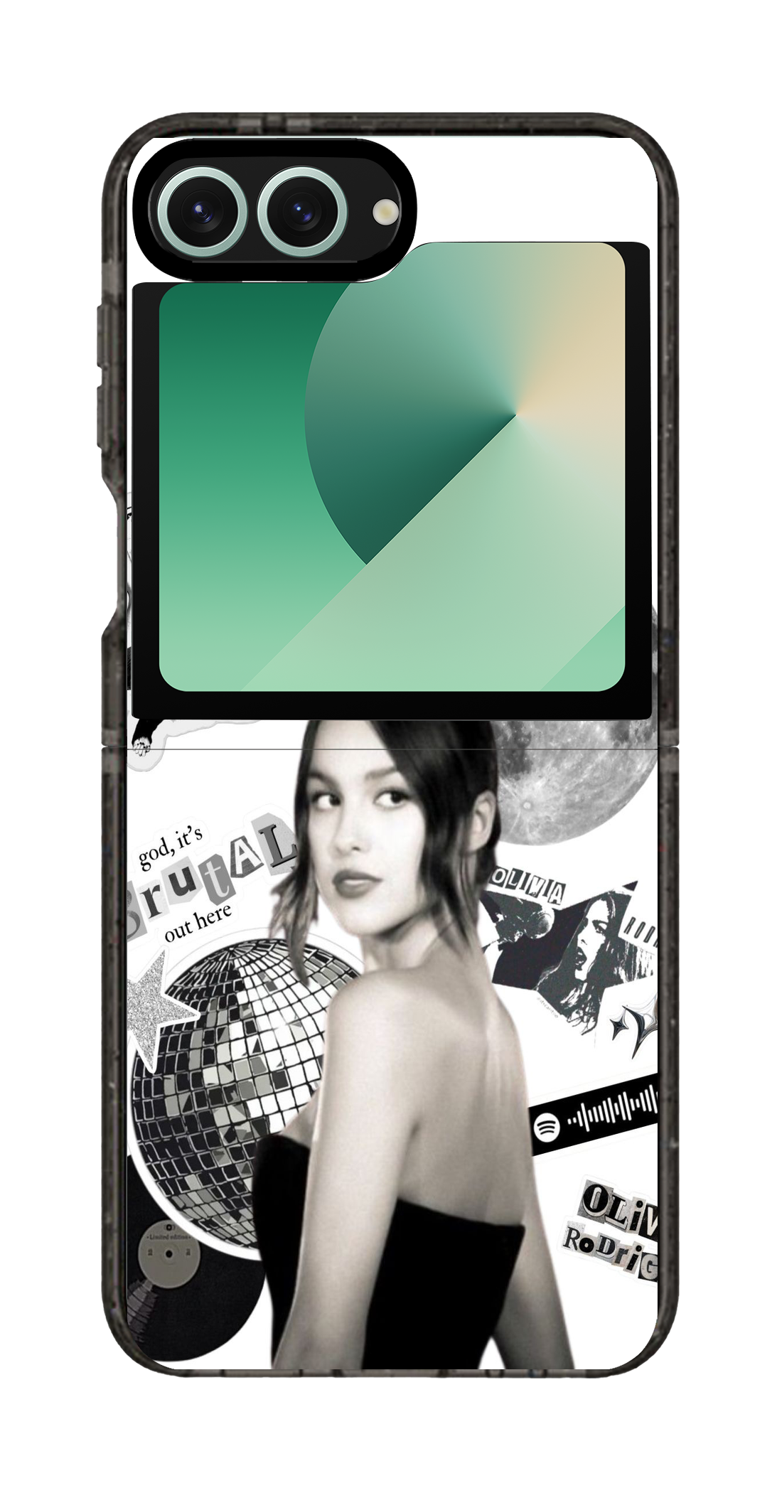 PixVoices rendered material preview - 1618 - Clear Black Galaxy Flip Case