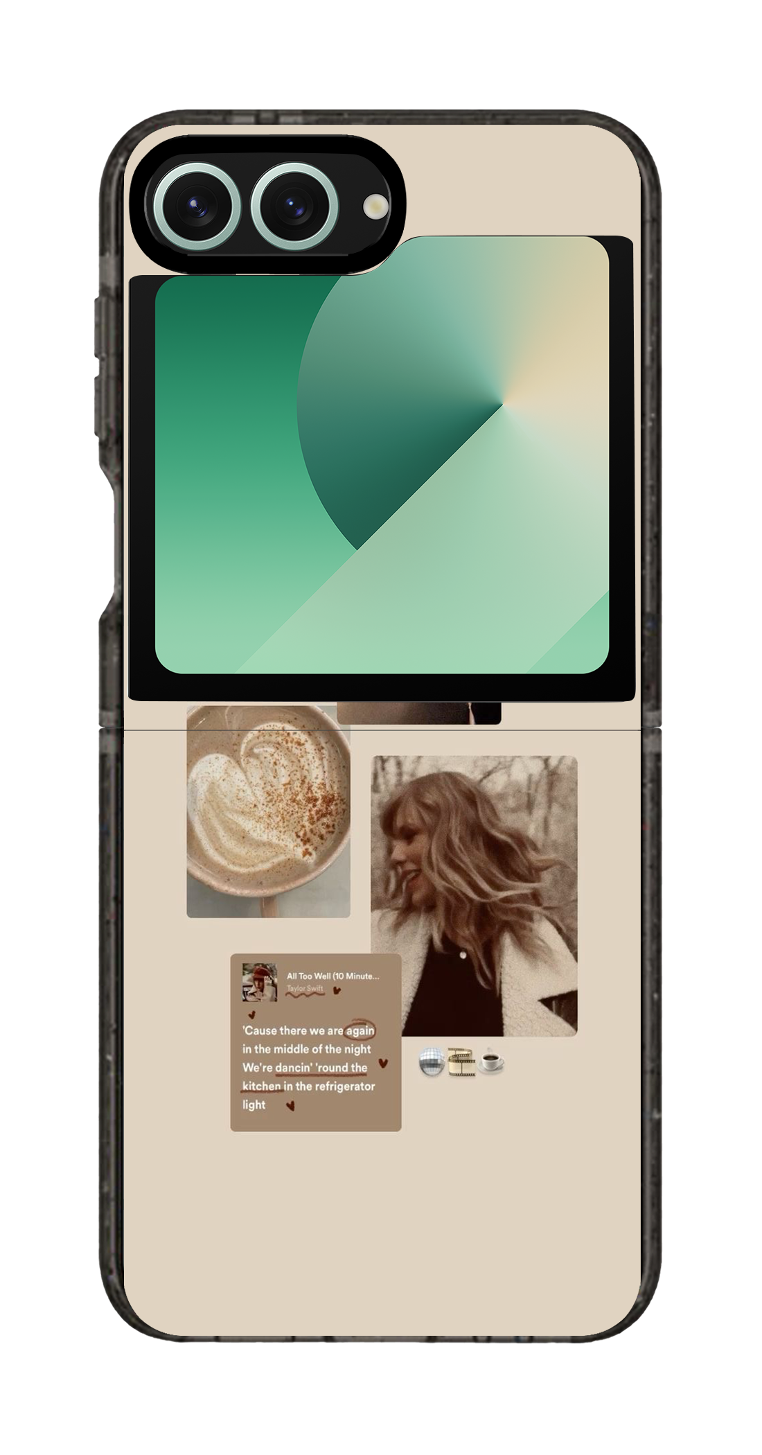 PixVoices rendered material preview - 1623 - Clear Black Galaxy Flip Case