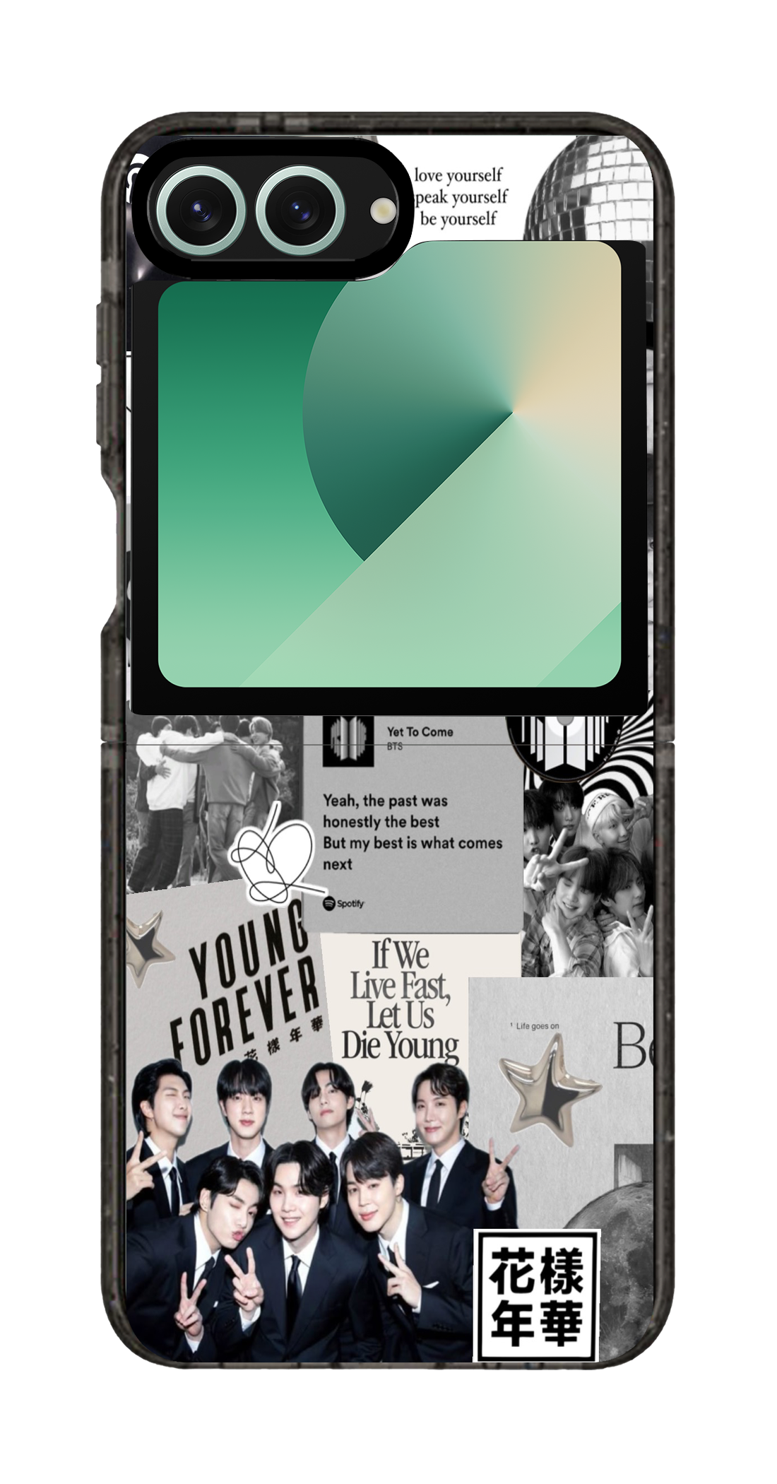 PixVoices rendered material preview - 1692 - Clear Black Galaxy Flip Case