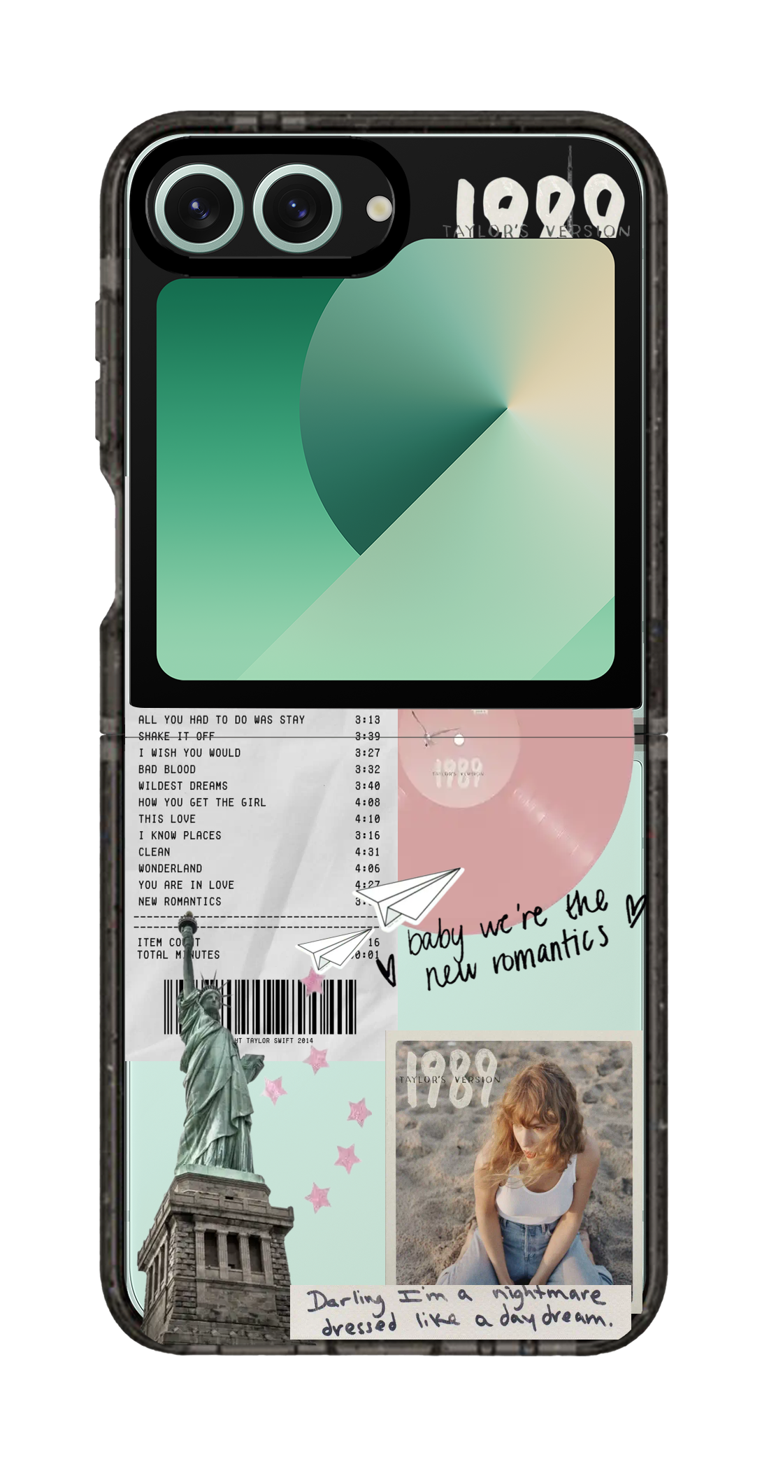 PixVoices rendered material preview - 1731 - Clear Black Galaxy Flip Case