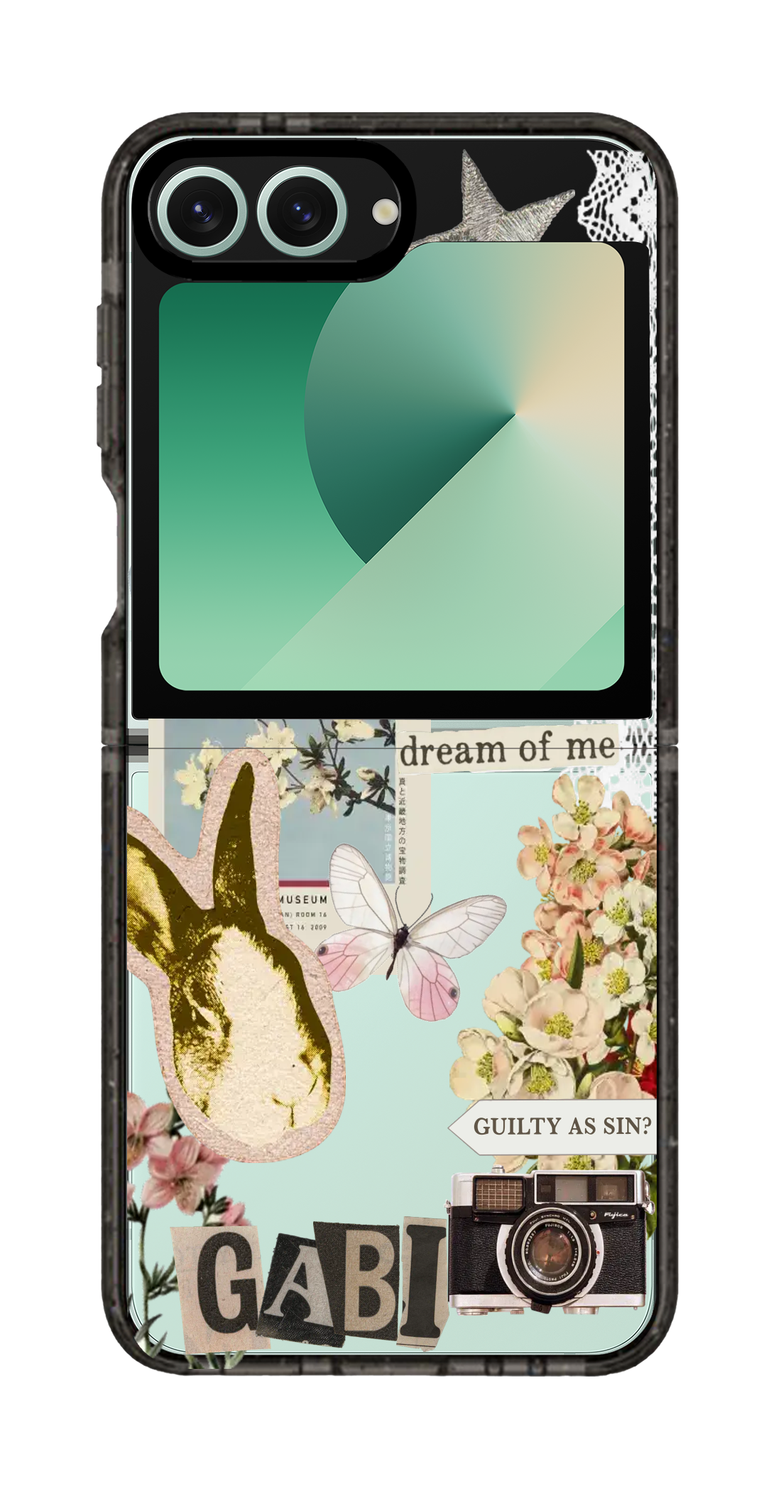 PixVoices rendered material preview - 1782 - Clear Black Galaxy Flip Case