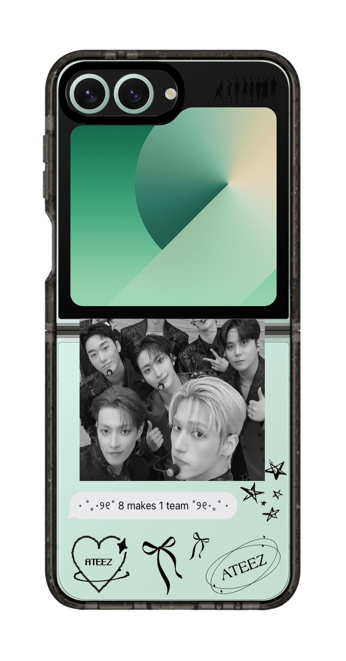 PixVoices rendered material preview - 1871 - Clear Black Galaxy Flip Case