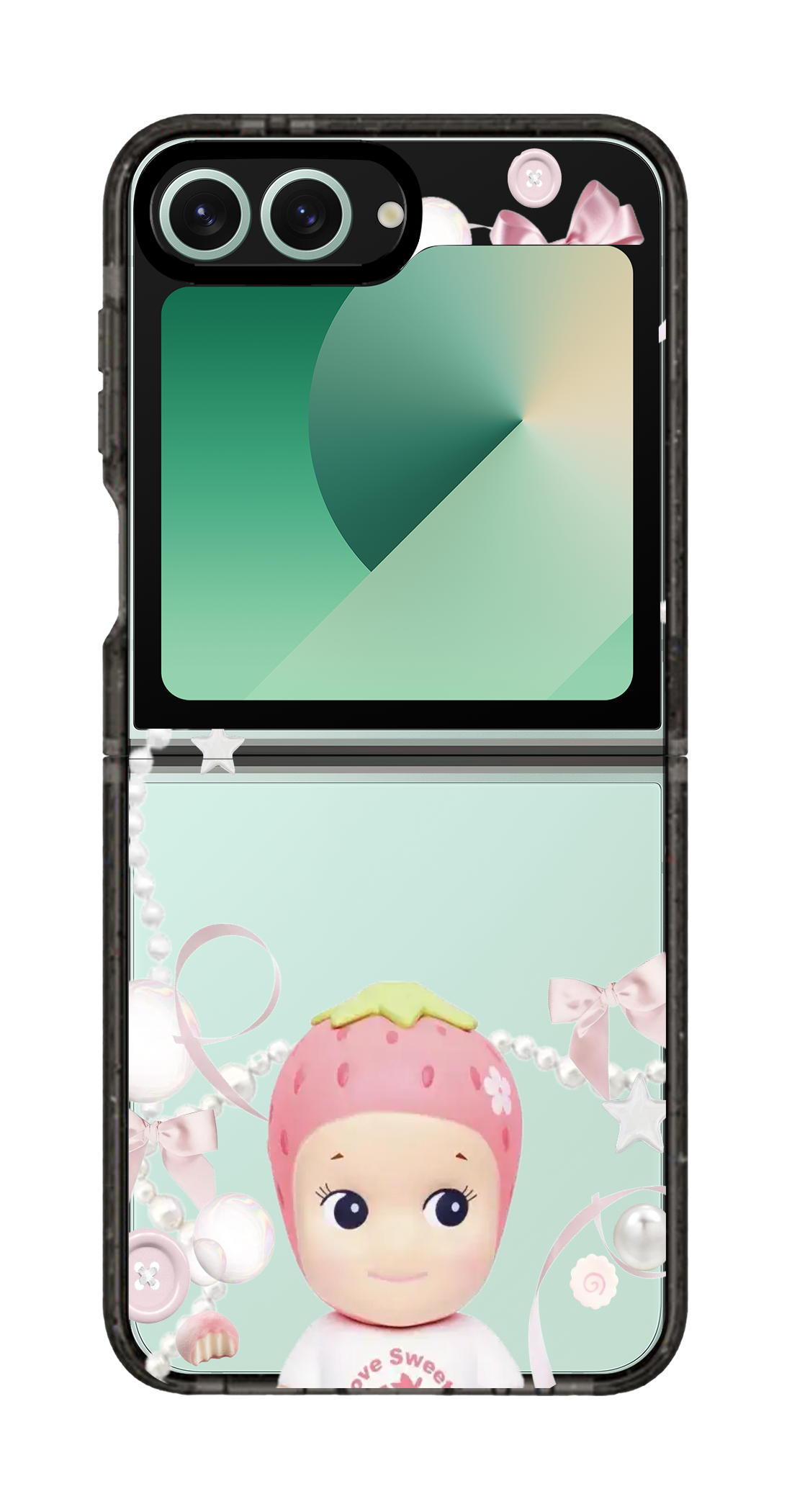 PixVoices rendered material preview - 1921 - Clear Black Galaxy Flip Case