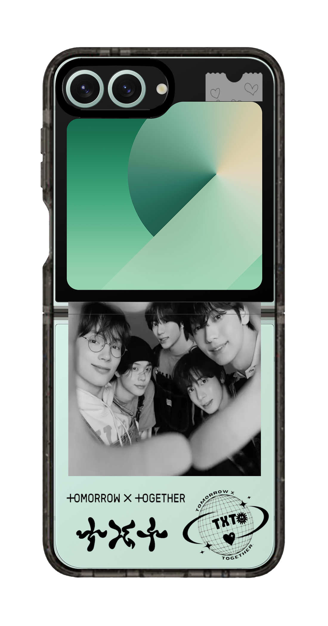 PixVoices rendered material preview - 1945 - Clear Black Galaxy Flip Case