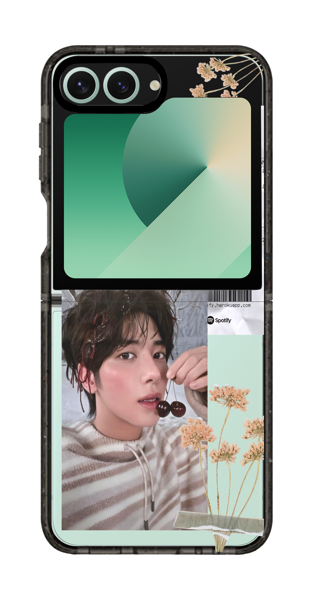 PixVoices rendered material preview - 2101 - Clear Black Galaxy Flip Case