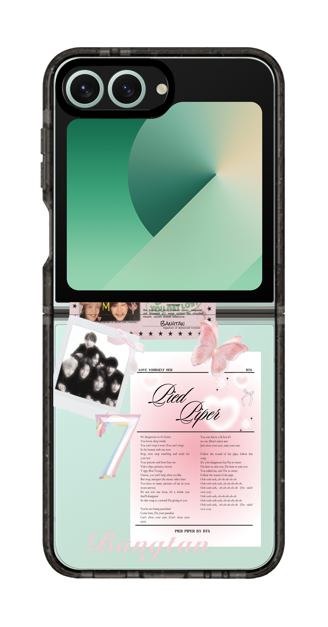 PixVoices rendered material preview - 2191 - Clear Black Galaxy Flip Case
