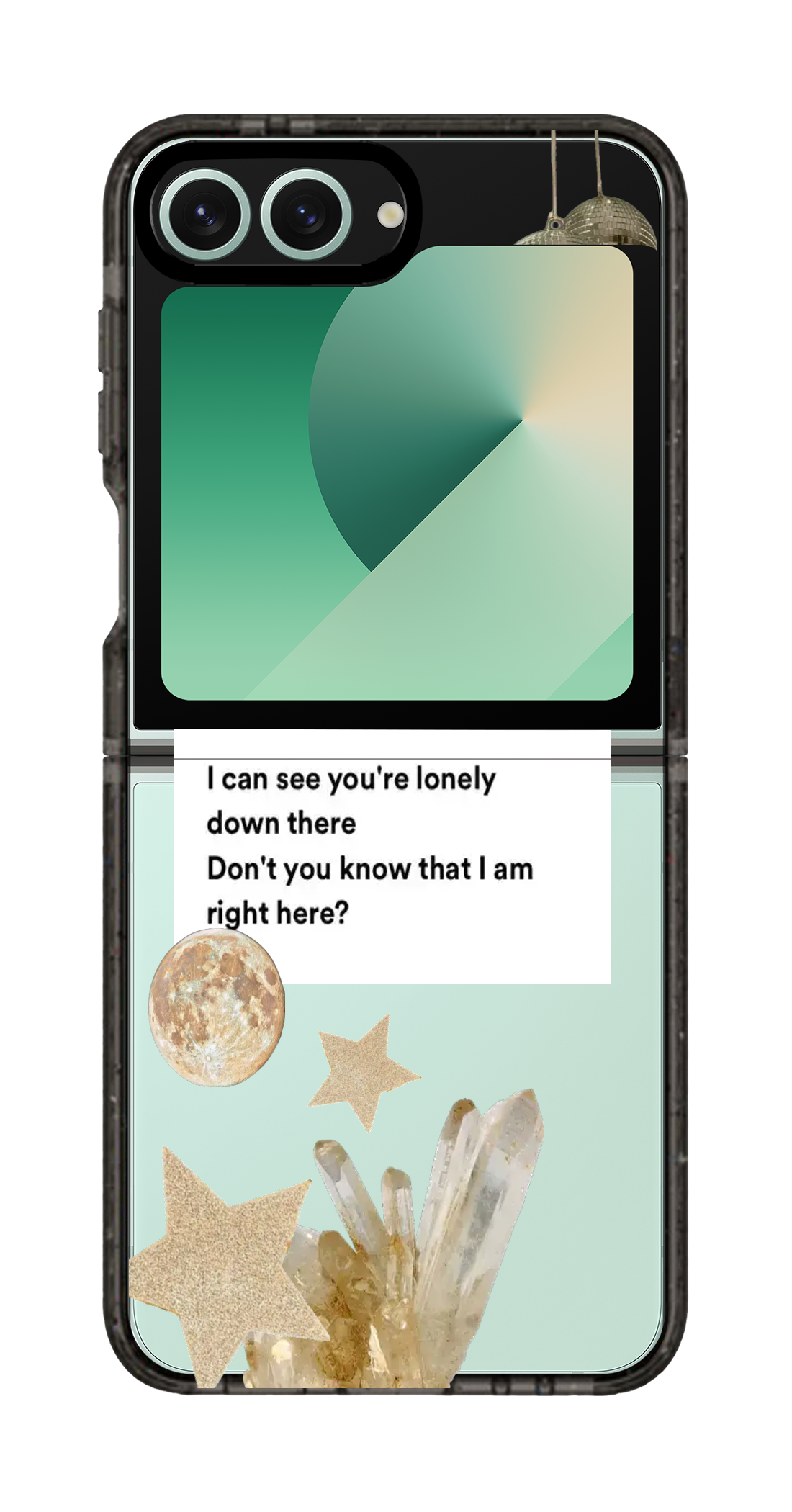 PixVoices rendered material preview - 2255 - Clear Black Galaxy Flip Case