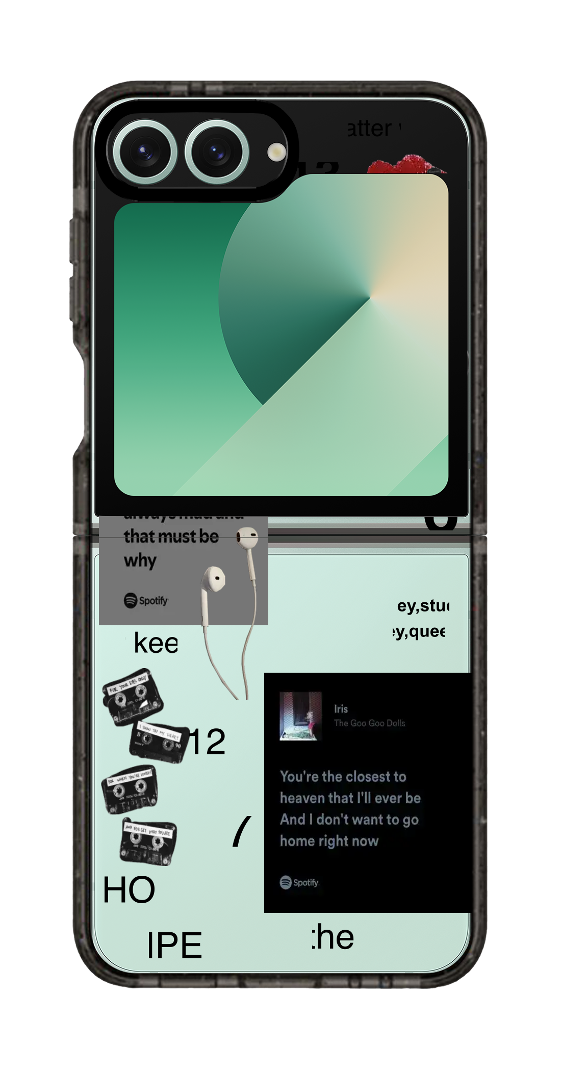 PixVoices rendered material preview - 2291 - Clear Black Galaxy Flip Case