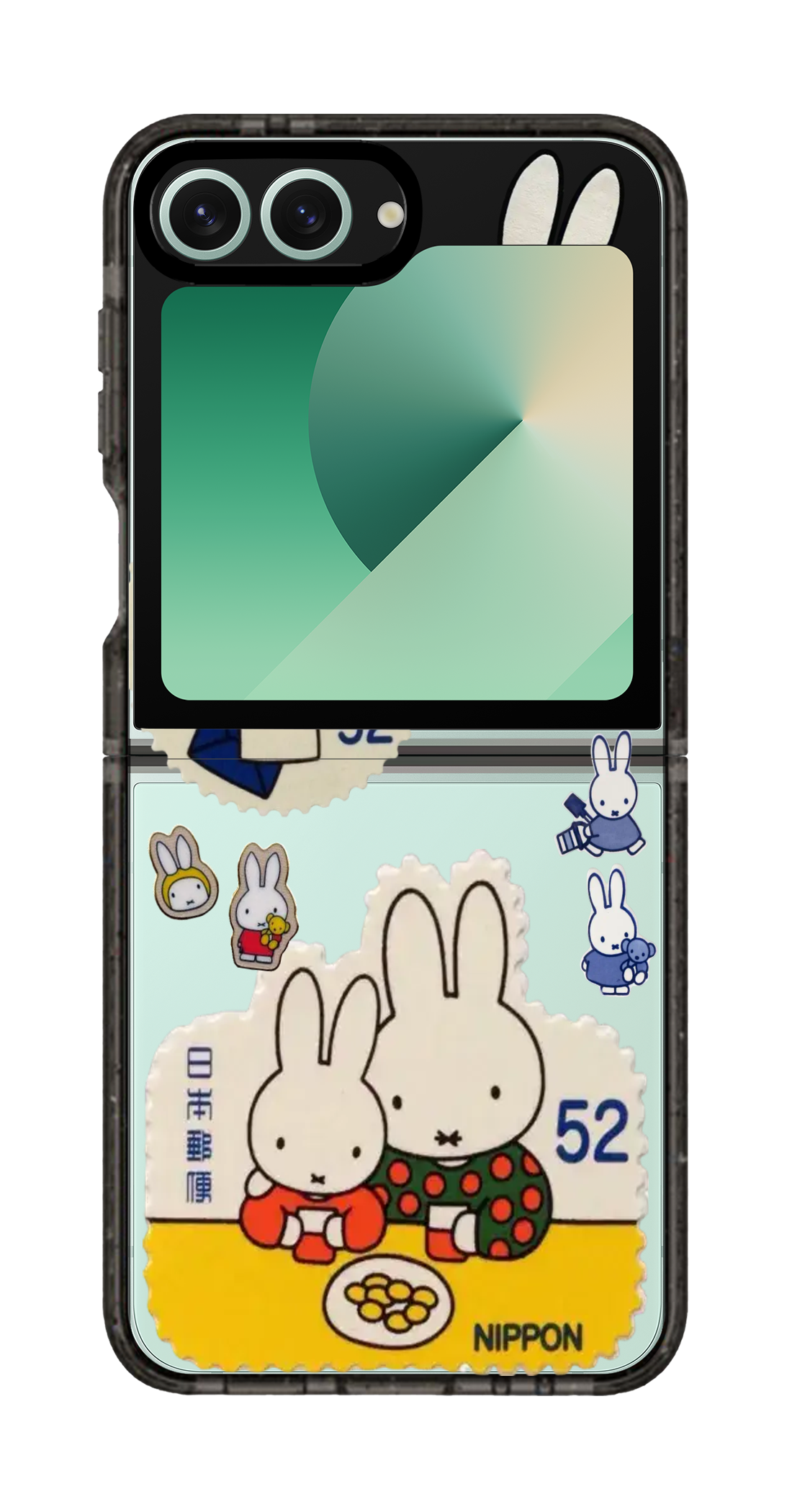 PixVoices rendered material preview - 2293 - Clear Black Galaxy Flip Case