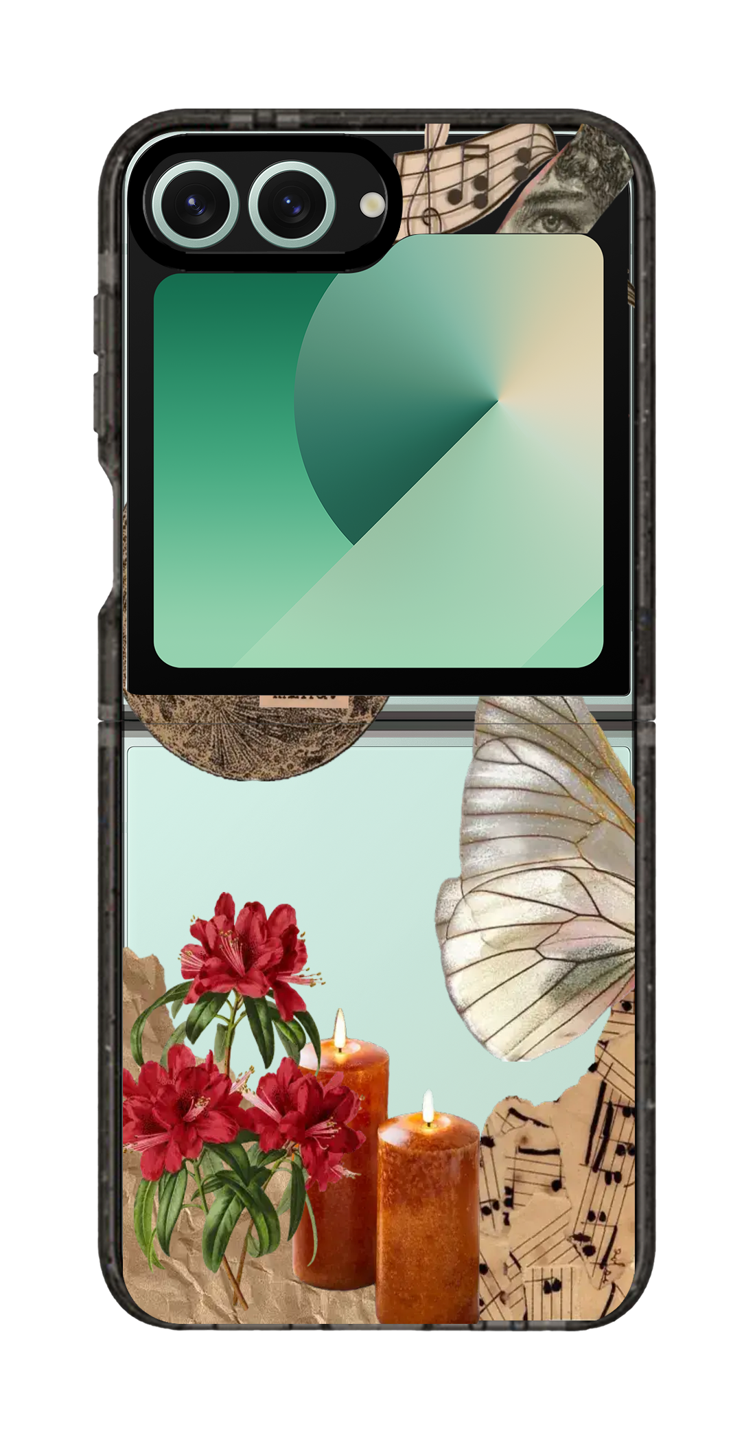 PixVoices rendered material preview - 2294 - Clear Black Galaxy Flip Case
