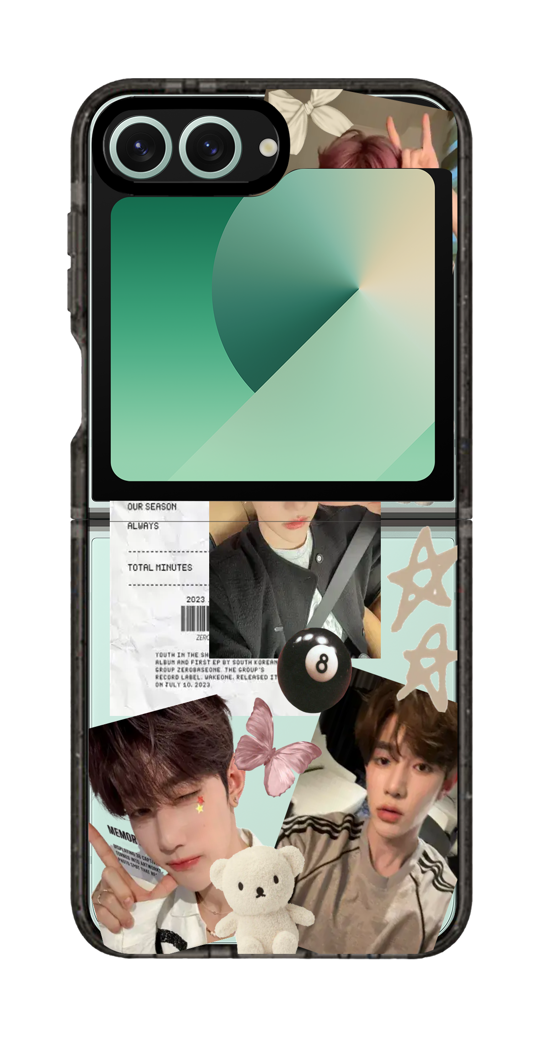 PixVoices rendered material preview - 2299 - Clear Black Galaxy Flip Case