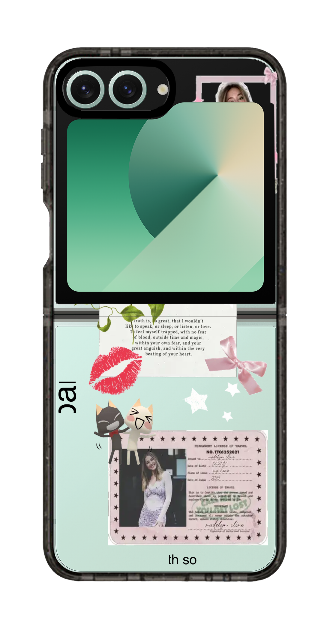 PixVoices rendered material preview - 2301 - Clear Black Galaxy Flip Case