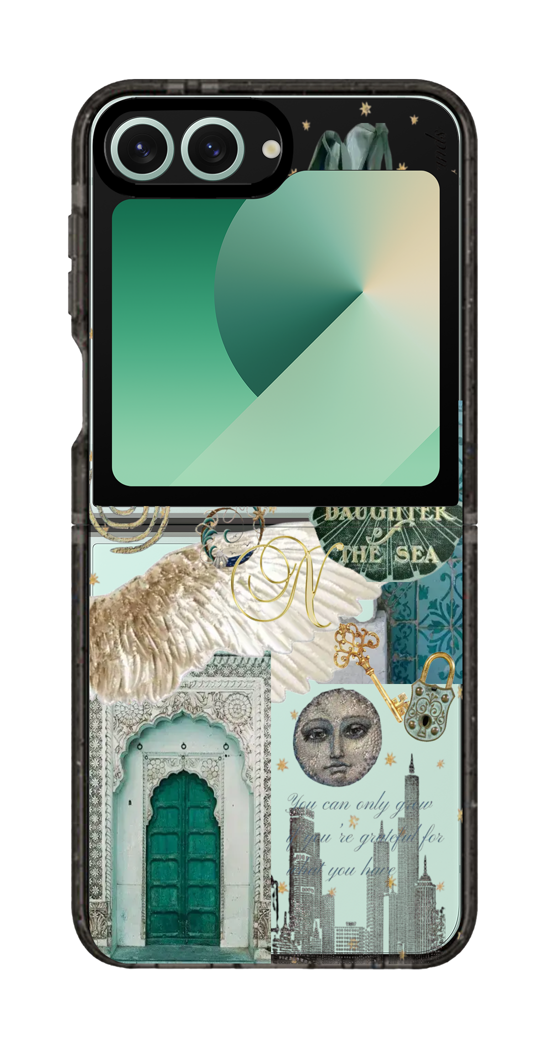 PixVoices rendered material preview - 2305 - Clear Black Galaxy Flip Case
