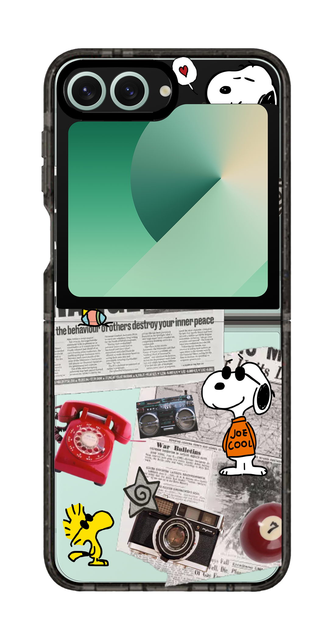 PixVoices rendered material preview - 2308 - Clear Black Galaxy Flip Case