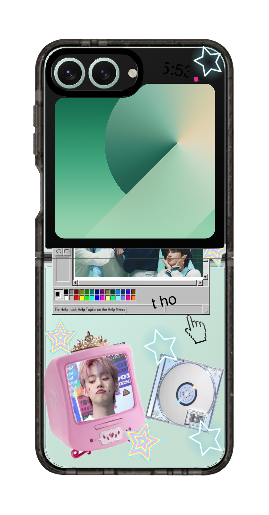 PixVoices rendered material preview - 2325 - Clear Black Galaxy Flip Case