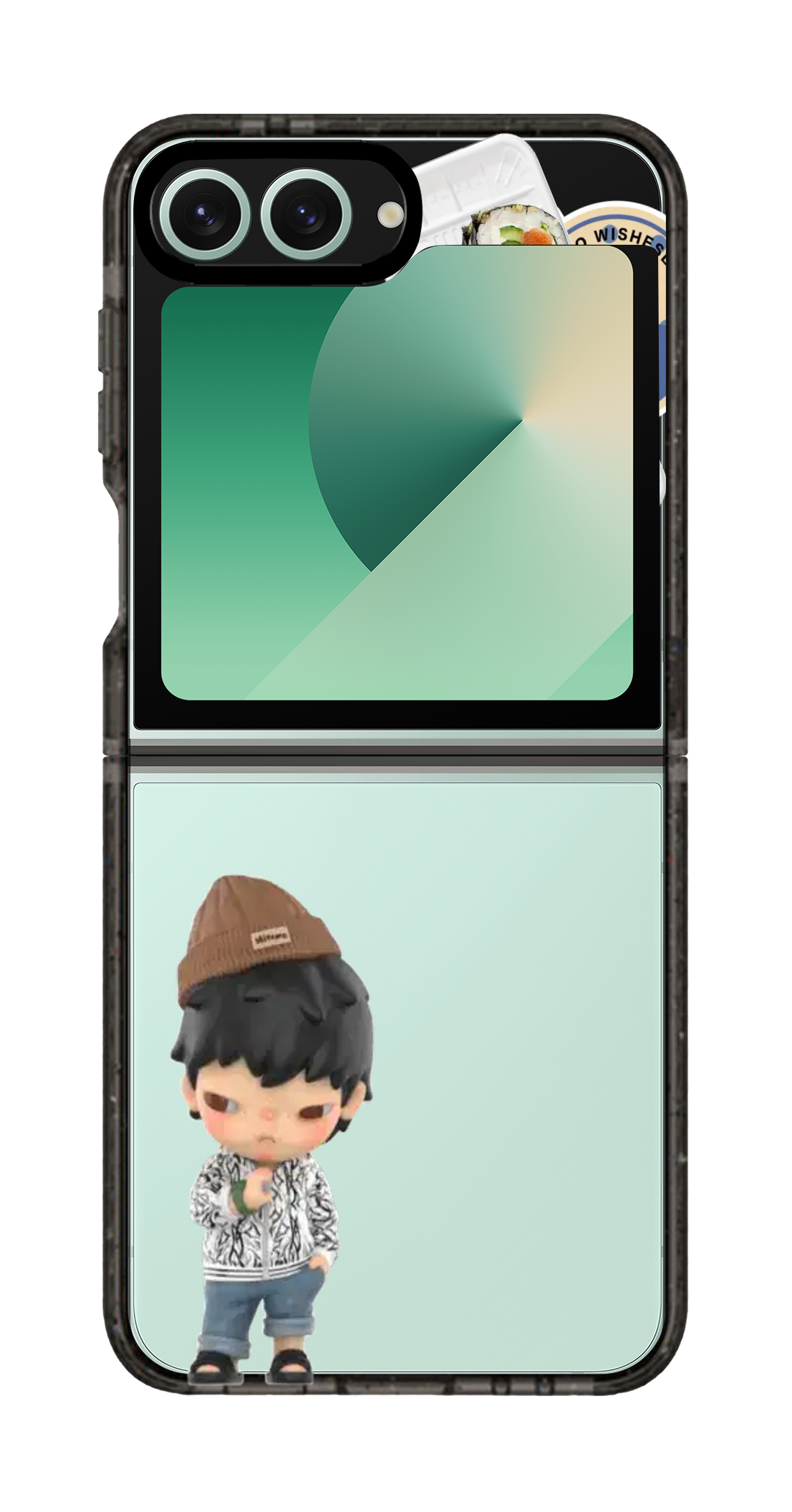 PixVoices rendered material preview - 2336 - Clear Black Galaxy Flip Case