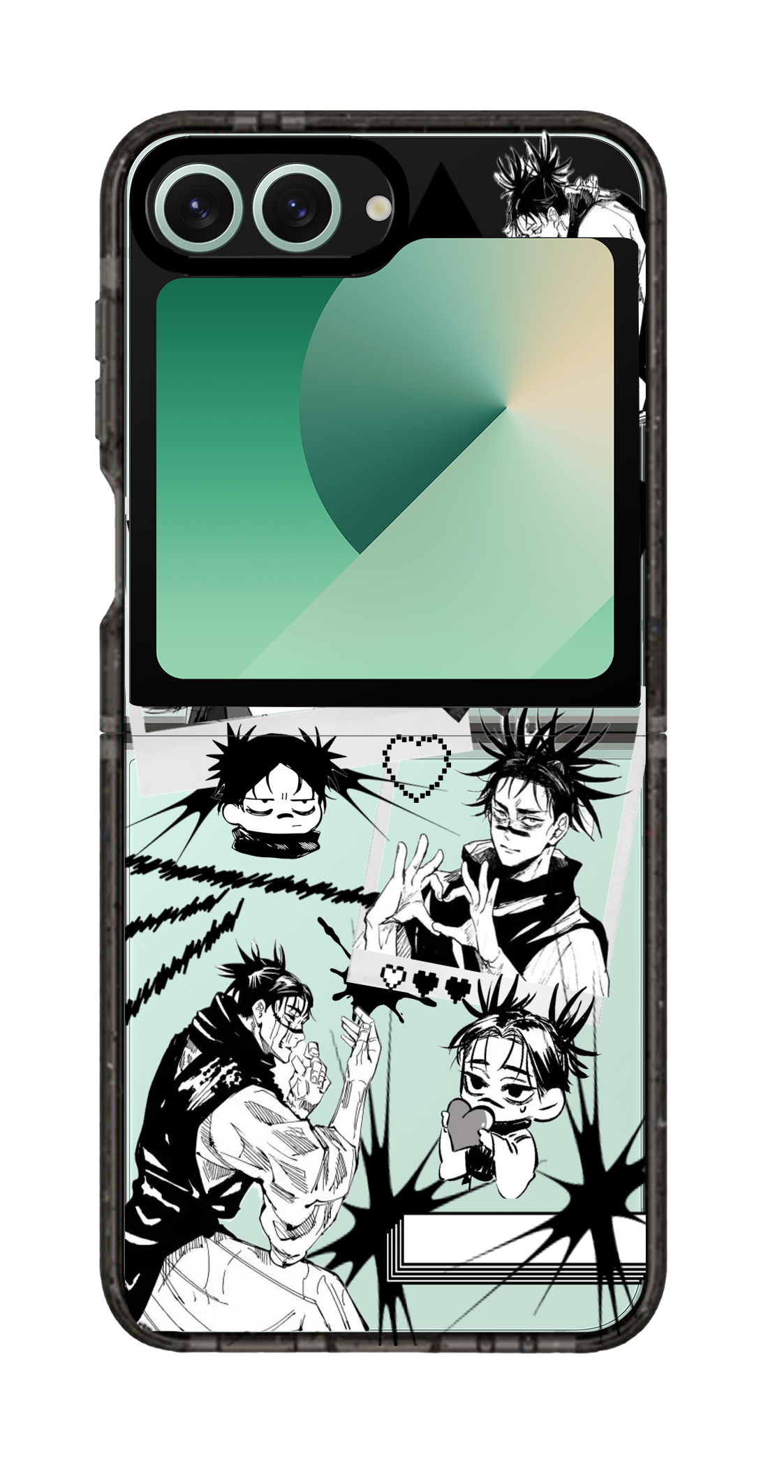 PixVoices rendered material preview - 2343 - Clear Black Galaxy Flip Case