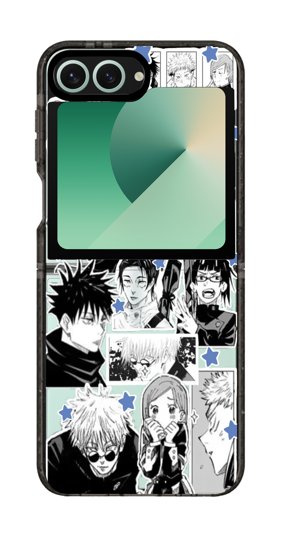 PixVoices rendered material preview - 2344 - Clear Black Galaxy Flip Case