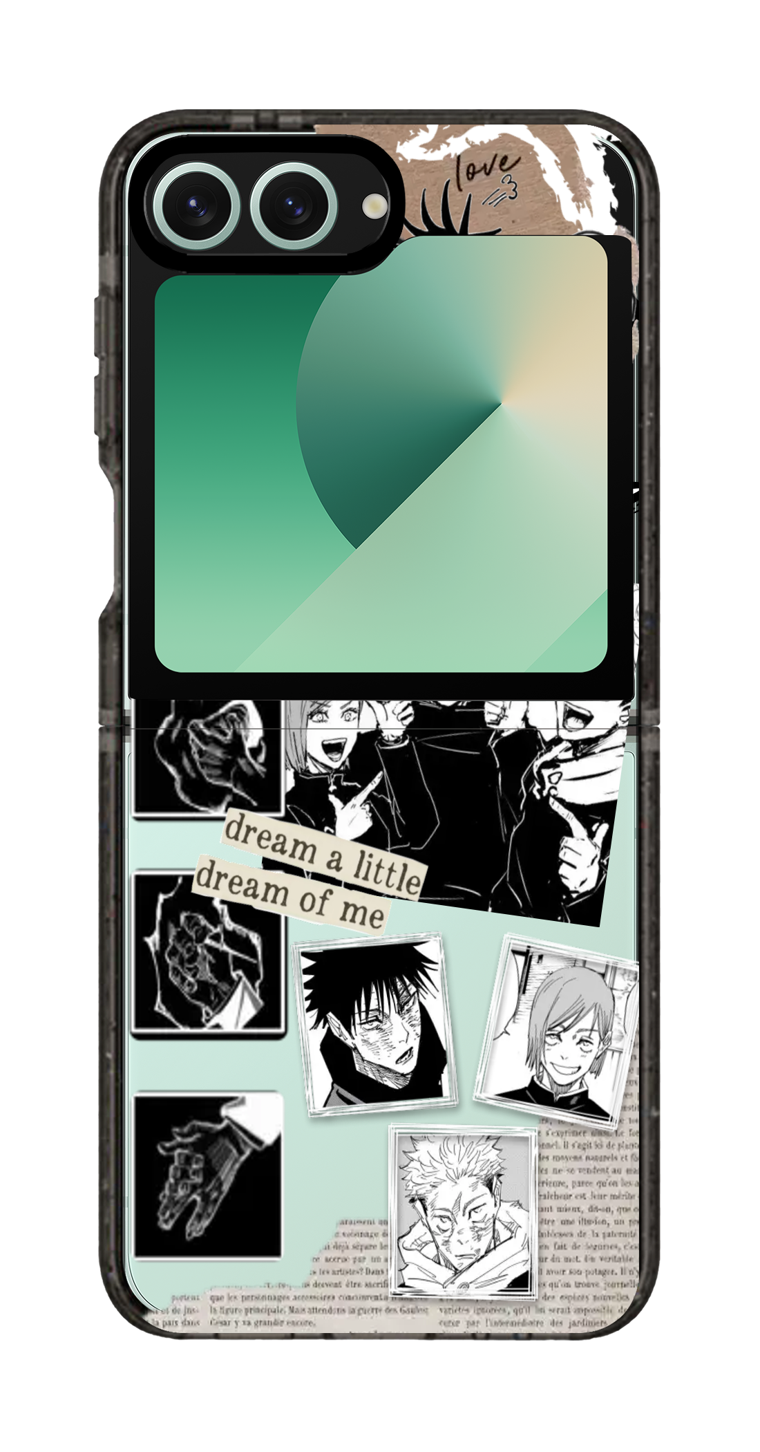 PixVoices rendered material preview - 2346 - Clear Black Galaxy Flip Case