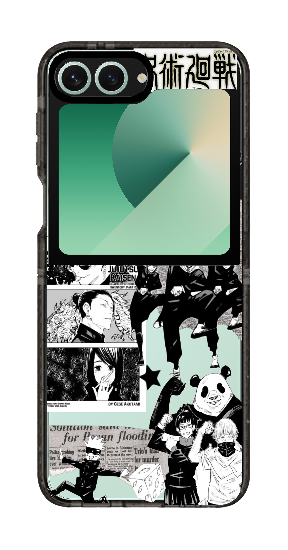PixVoices rendered material preview - 2347 - Clear Black Galaxy Flip Case