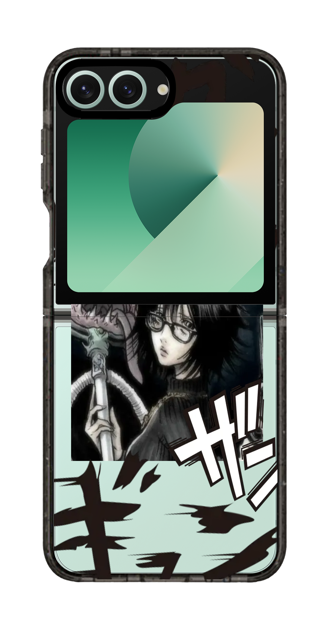 PixVoices rendered material preview - 2383 - Clear Black Galaxy Flip Case
